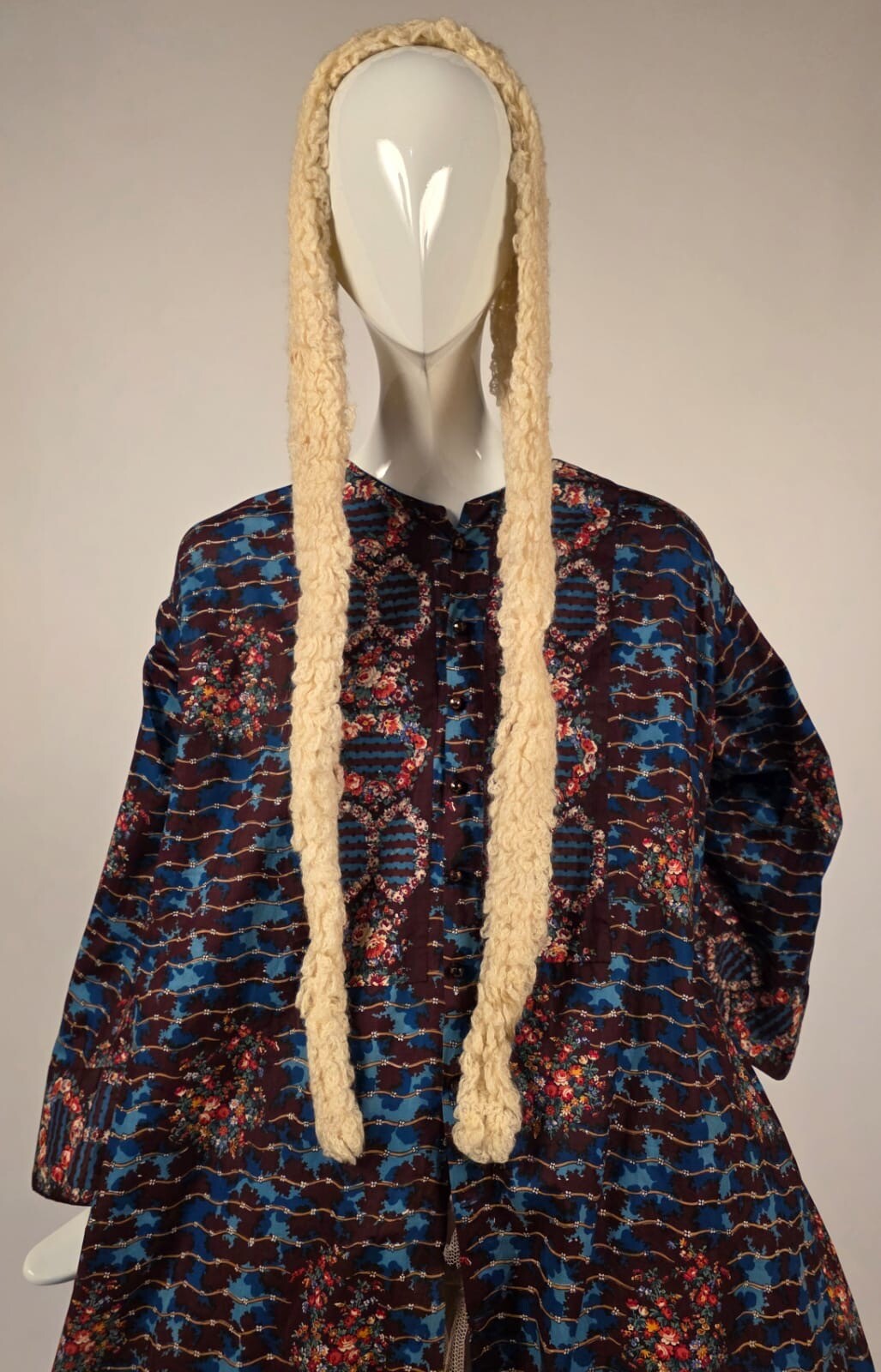 CIVIL WAR 1860’S HAND KNIT BLONDE WOOL HEADPIECE FOR DRESS