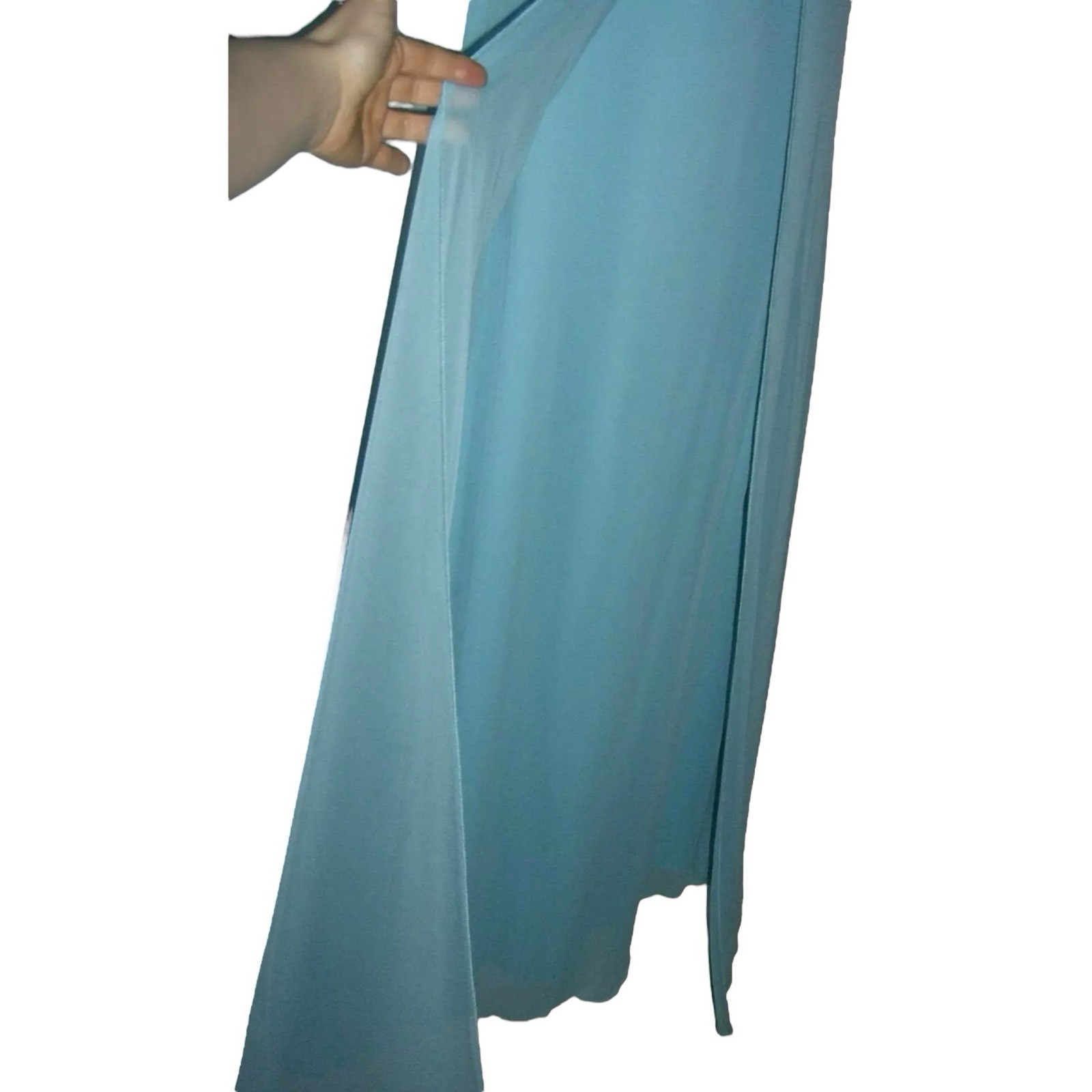 Taboo Dress Vintage 90s Aqua Mermaid Mermaidcore Bling y2k Rhinestone Satin Gown