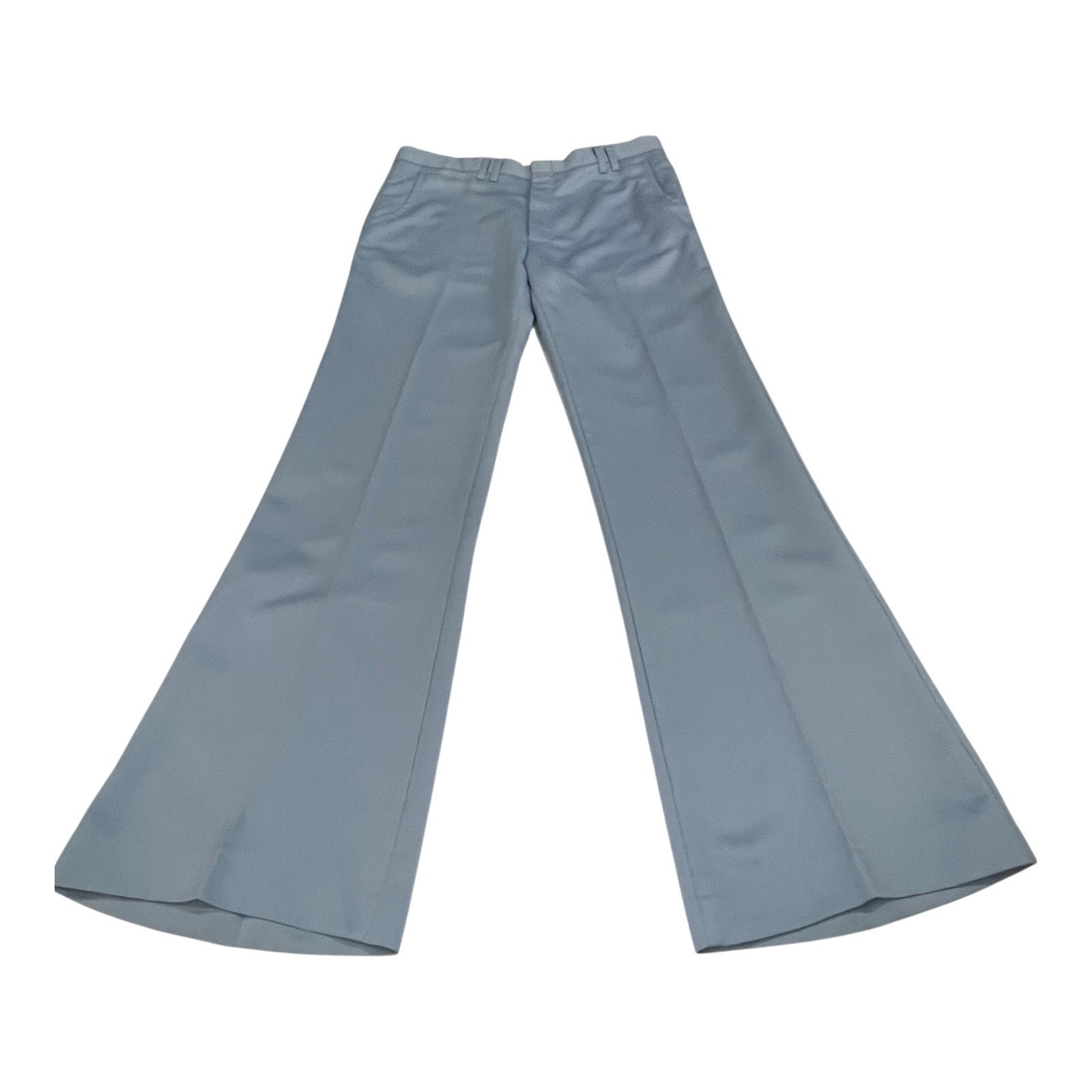 1970s Farah Powder Blue Bell Bottom Pants High Rise Wide Leg Ladies Slacks Sz M