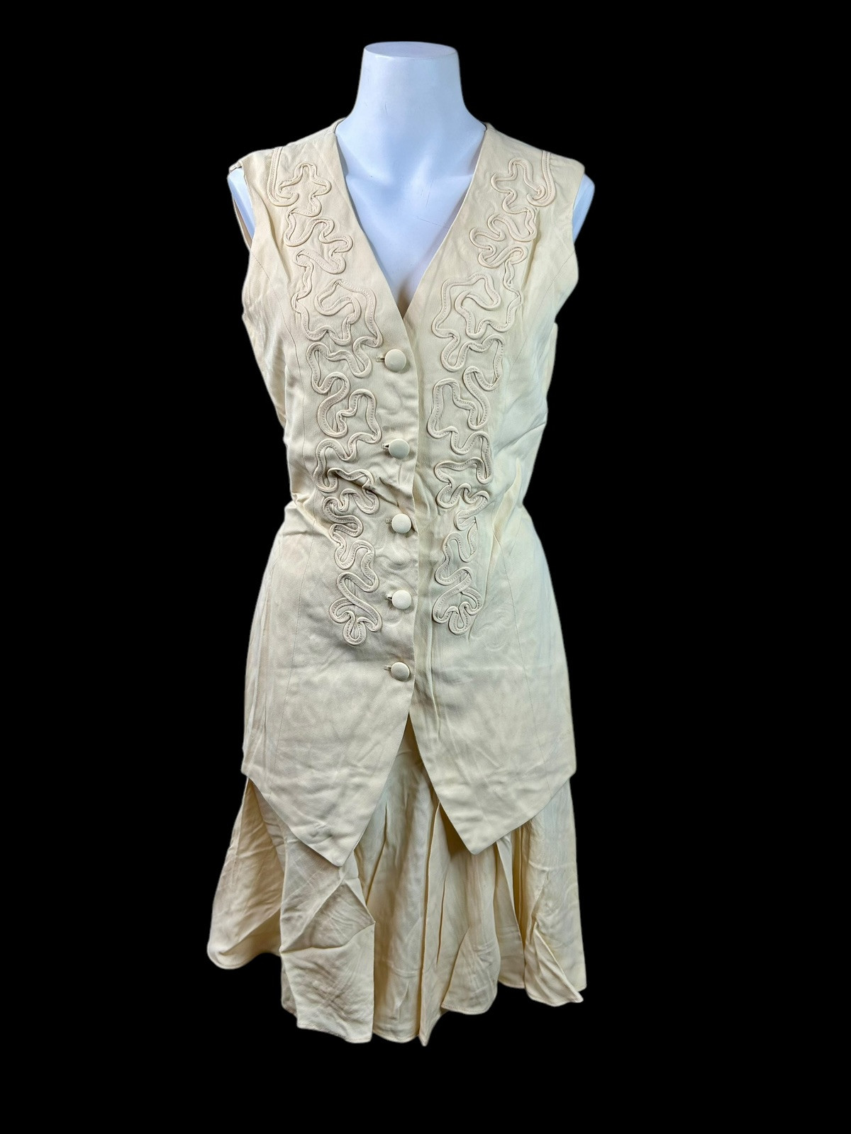Vintage Christina James 2pc Skirt & Vest Outfit Women’s Sz Medium