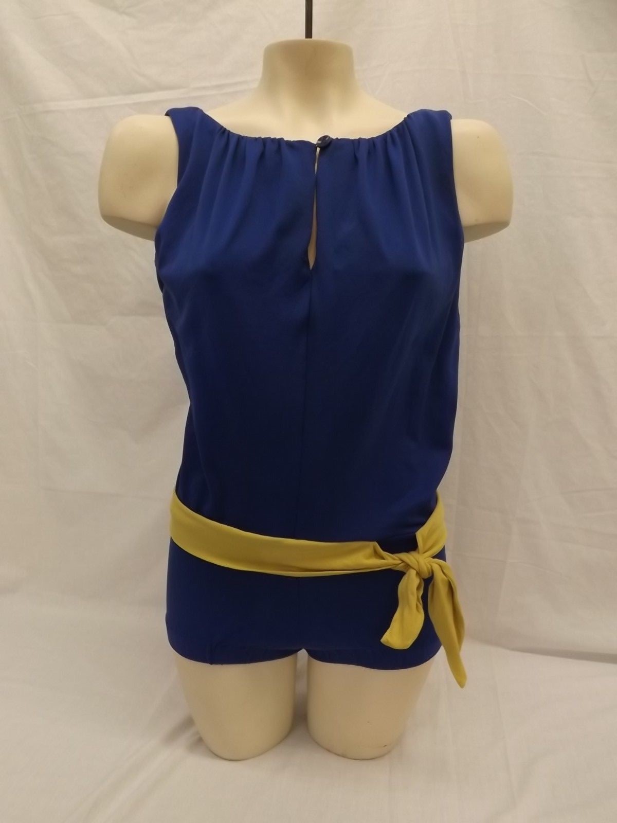 Vtg ’50s NEW Blue Loose Fit 1 Piece Swimsuit Women Sz 9 33-34 Pin-Up Bombshell