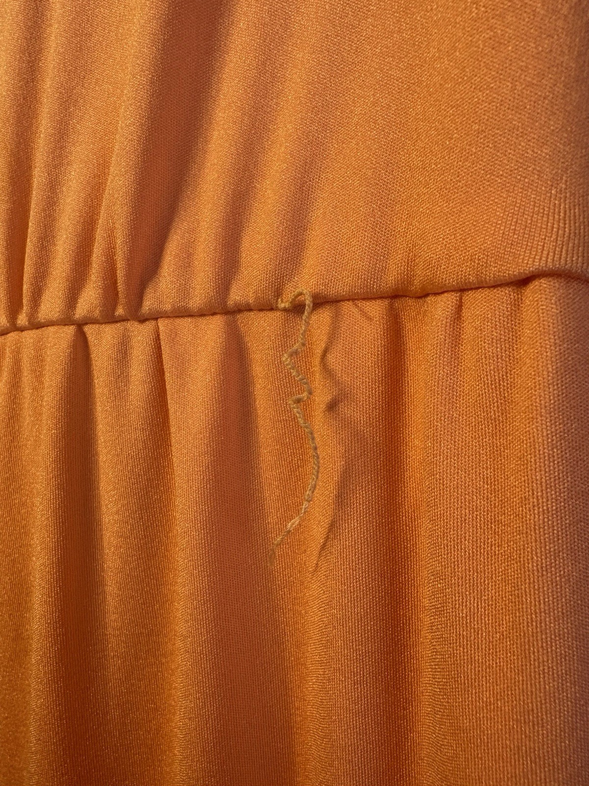 VTG 60-70s Victoria Royal Ltd Blue Beaded Embelished Peach Jumpsuit XS/S FLAWS