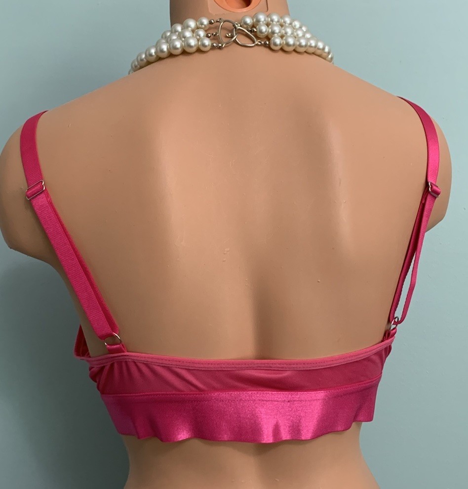 NEW Shiny Stretch Bra / Bralette NO WIRES 3X 44 46 48 Front Closure
