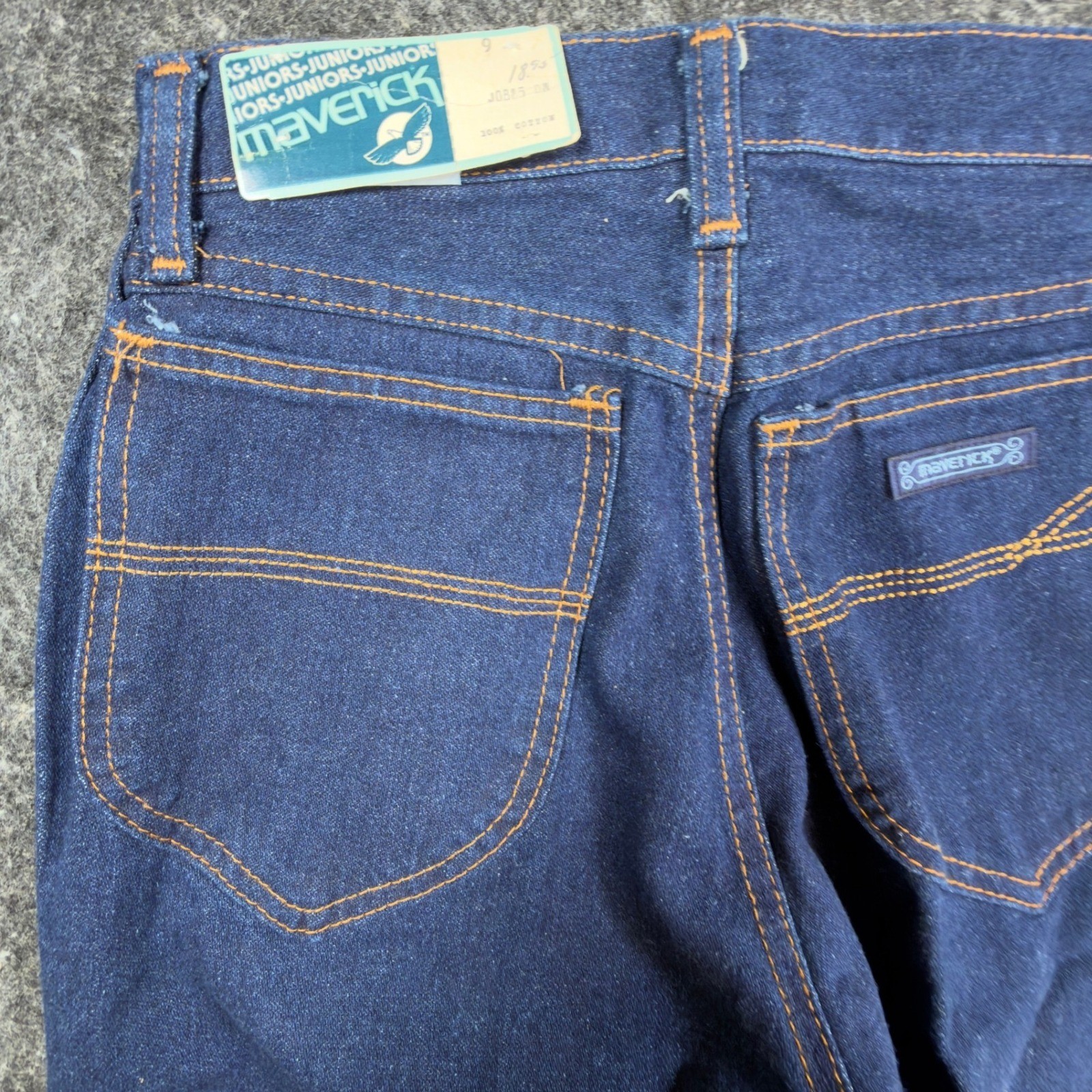 Maverick 70s Vintage High Rise Flare Jeans Juniors 9 Blue Cotton NWT Deadstock