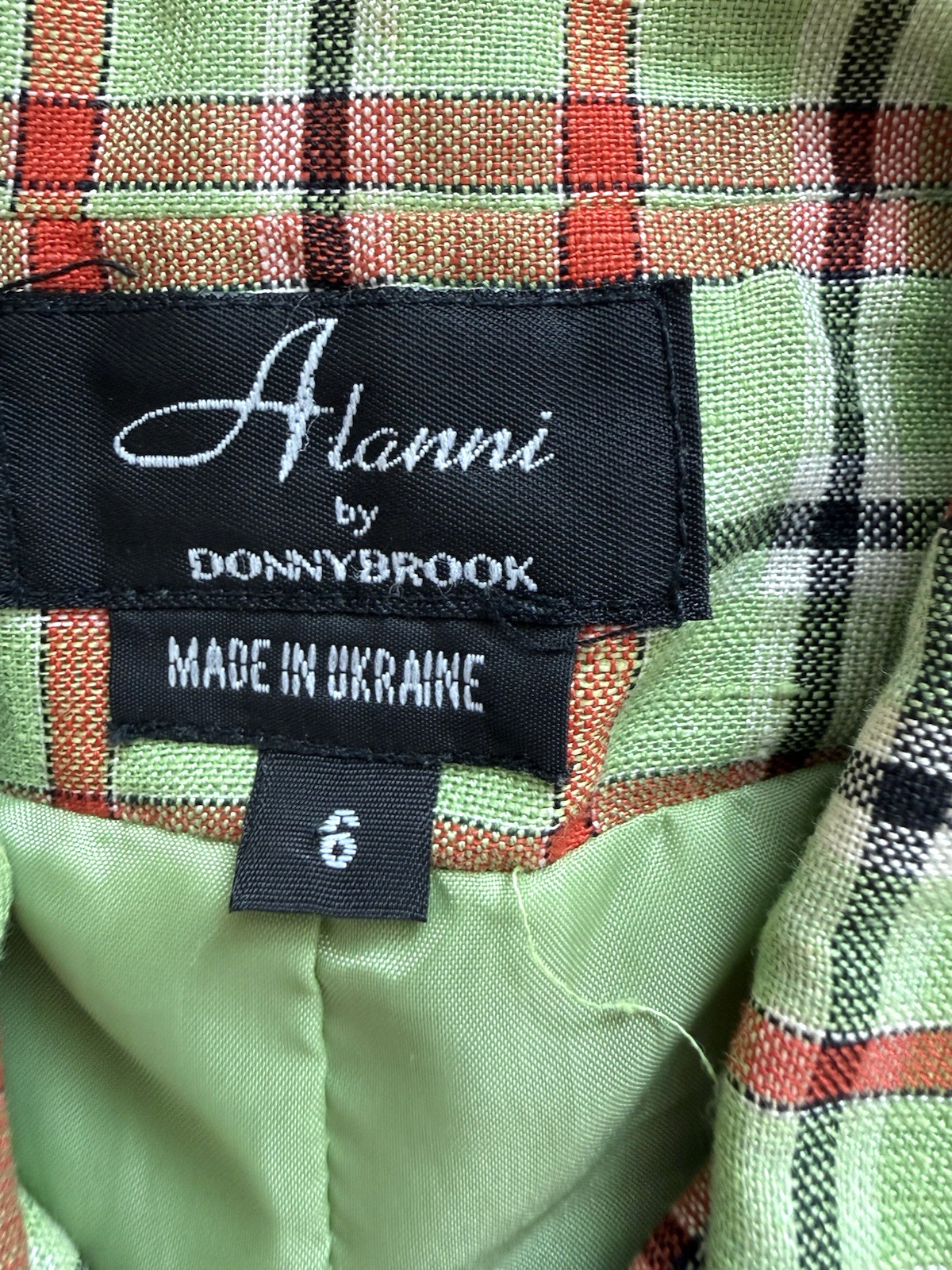 Vintage 1980s Green Plaid Jacket by Donny Brook – size 6 Small