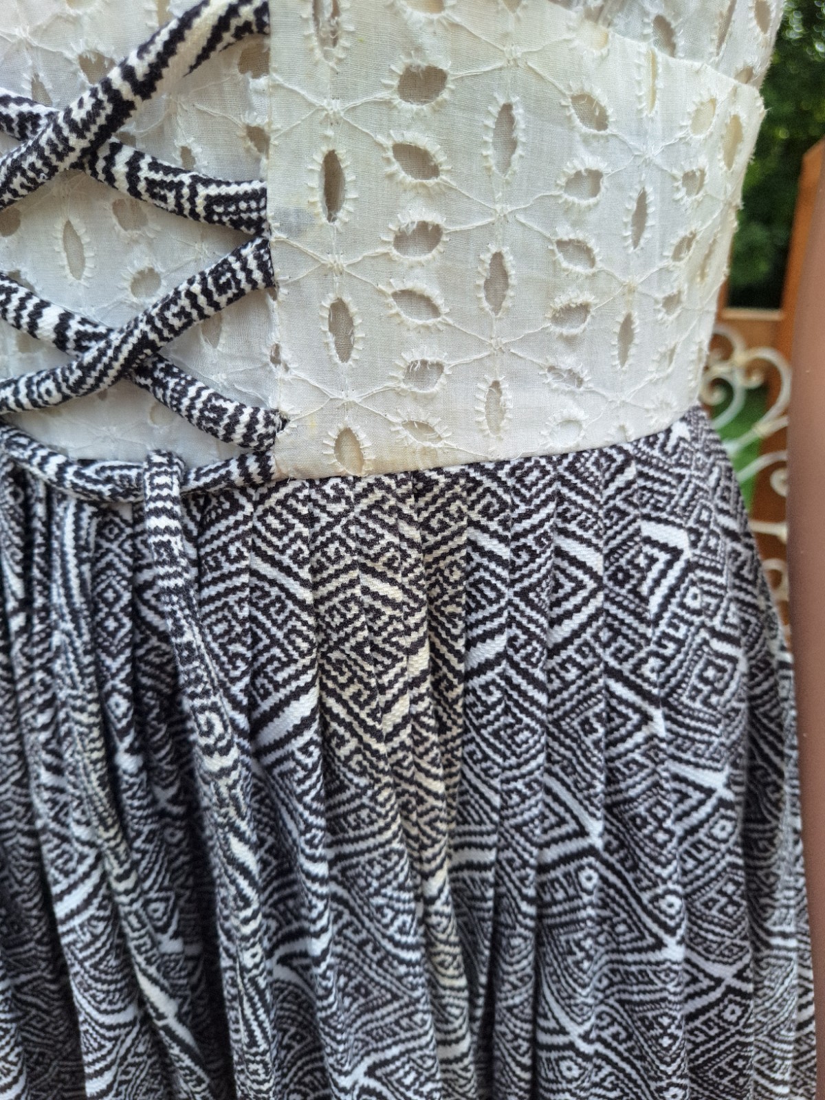 True VTG Mid-century Mod 1960s Sa’bett of California Eyelet Sundress S Dress 60s
