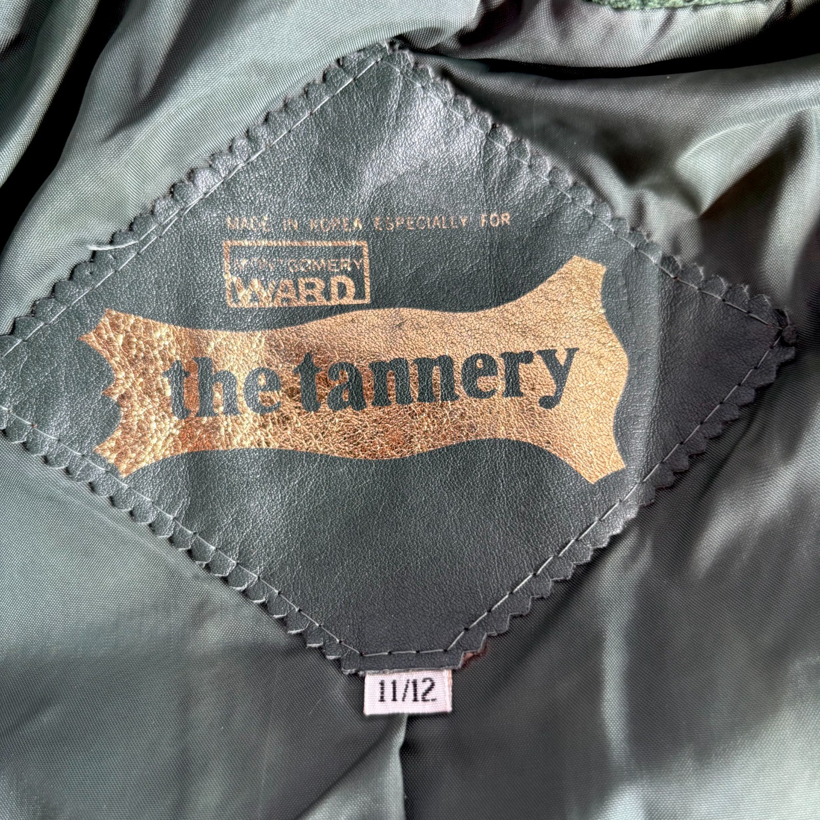 Vintage 1970s Green Suede Belted Jacket The Tannery 36 Bust