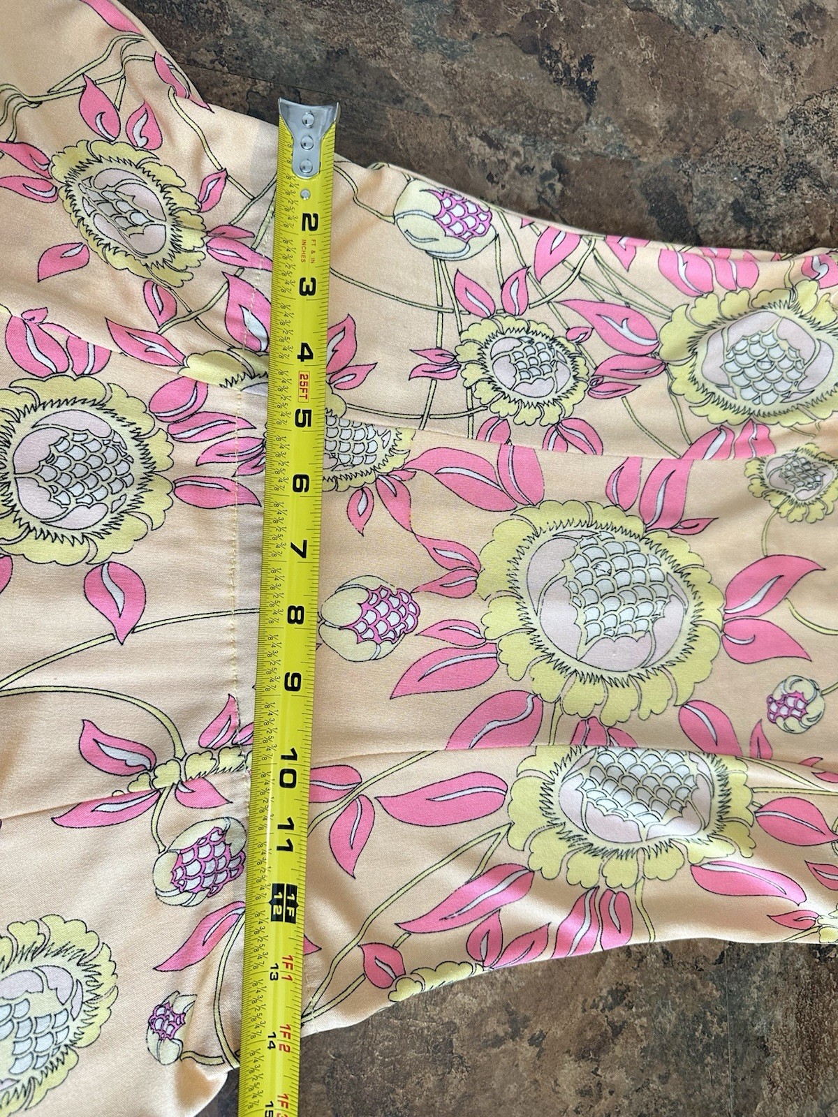 Vtg Emilio Pucci Saks Fifth Avenue Silk Jersey Floral Midi Dress 70s Sz 10 READ*