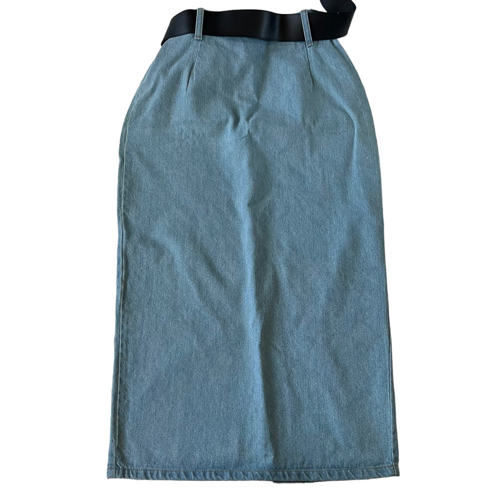 Vtg denim skirt long midi slit light wash size 9 juniors JCPenney Mixed Blues