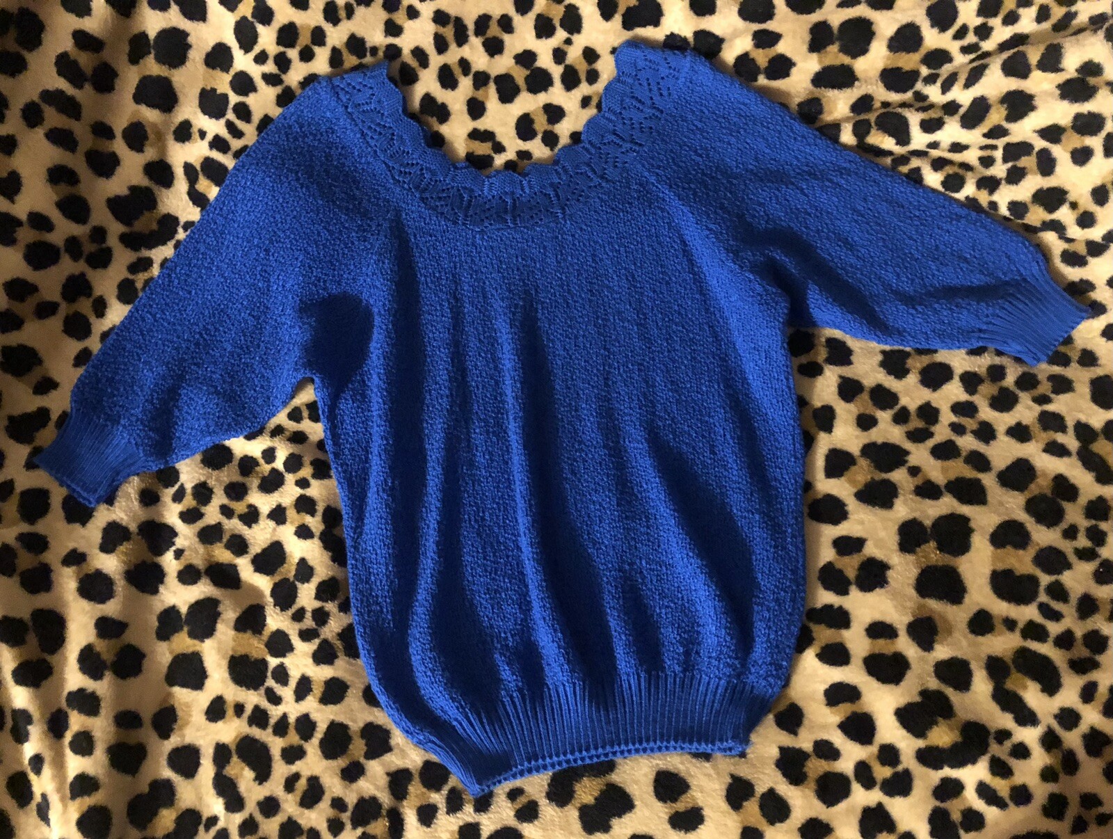 vintage ADELE KNITWEAR royal blue Sweater TOP