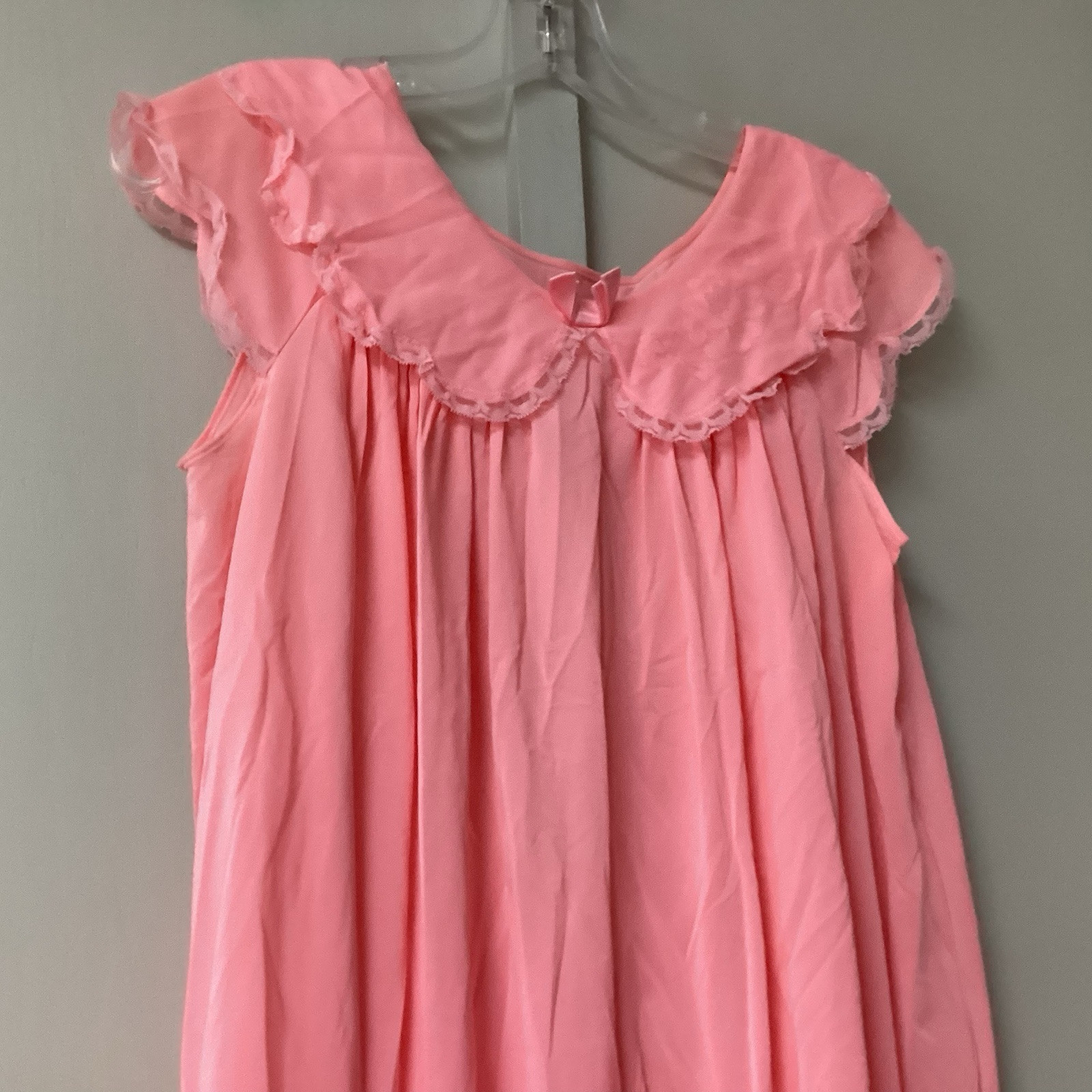 VTG Shadow Lane 2 Piece Size Small Night Gown & Robe Coral Lace Silky Flowers