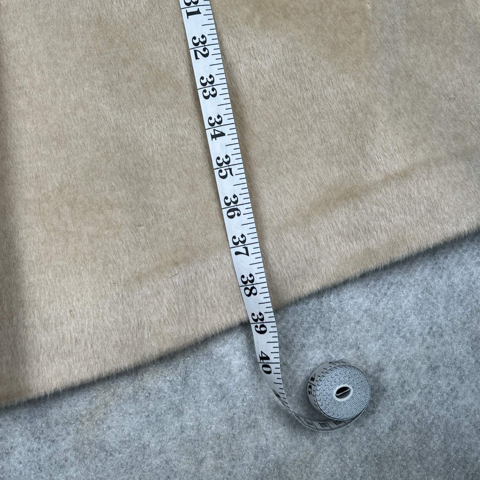 Vintage 50s SABELARI Taupe Camel Hair Tan MINK FUR Wedding Ring Collar Coat