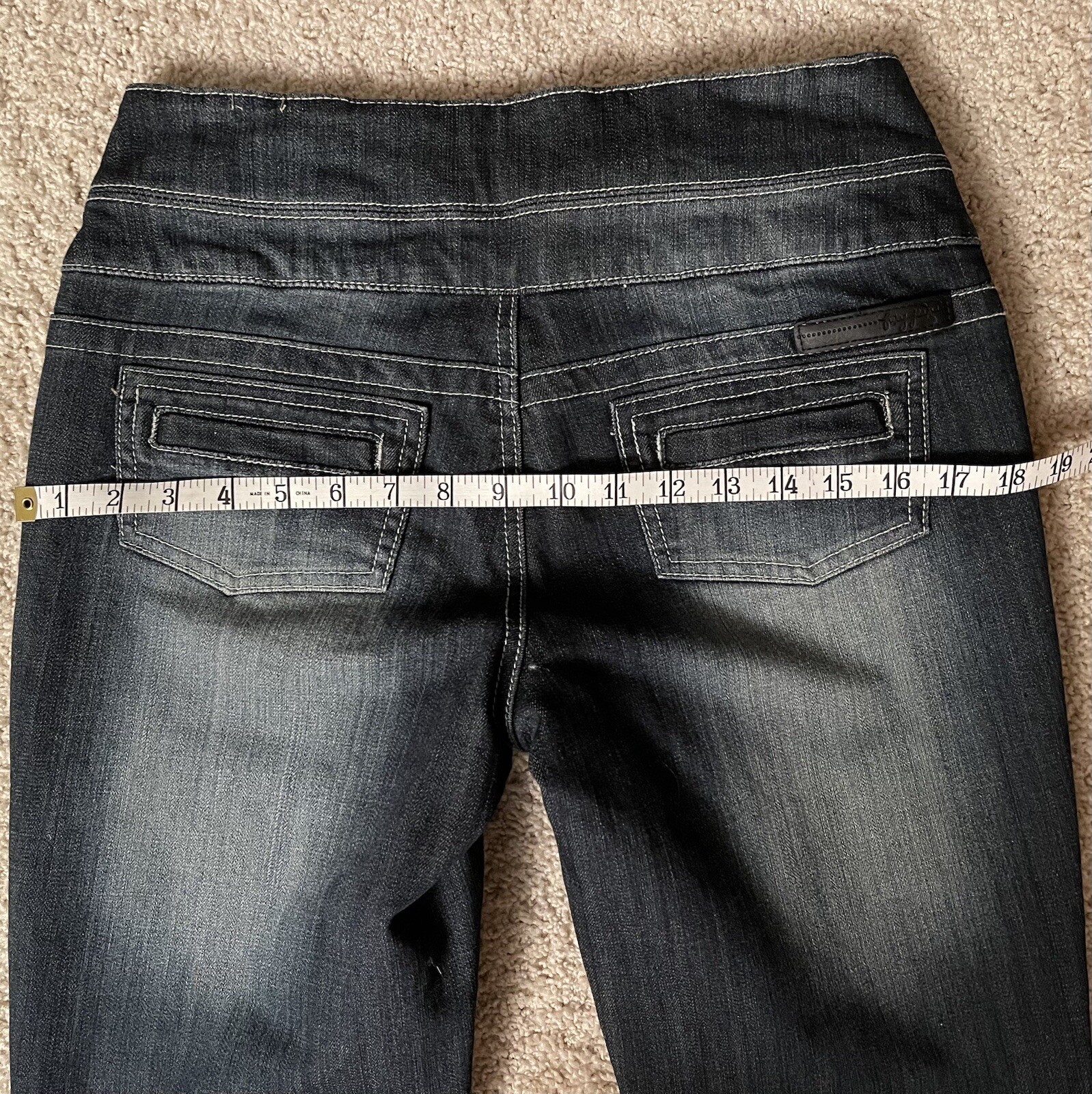 Tall Girls Vintage Side Button Mid Rise Flare Jeans by Foxy -37” Inseam – Size 6