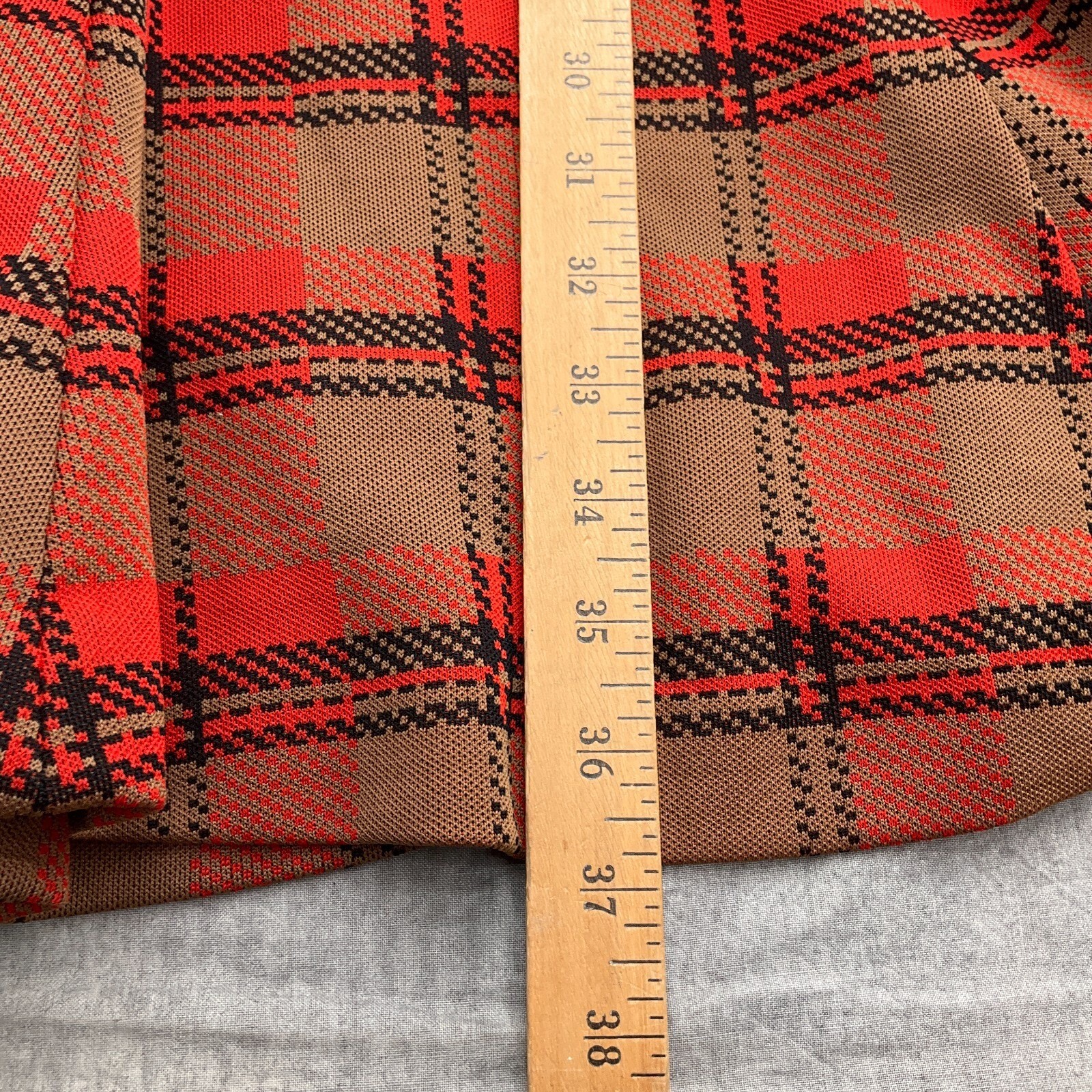 Joseph Magnin Dress Women XSmall Orange Brown Plaid 60 70s Student Secretary VTG