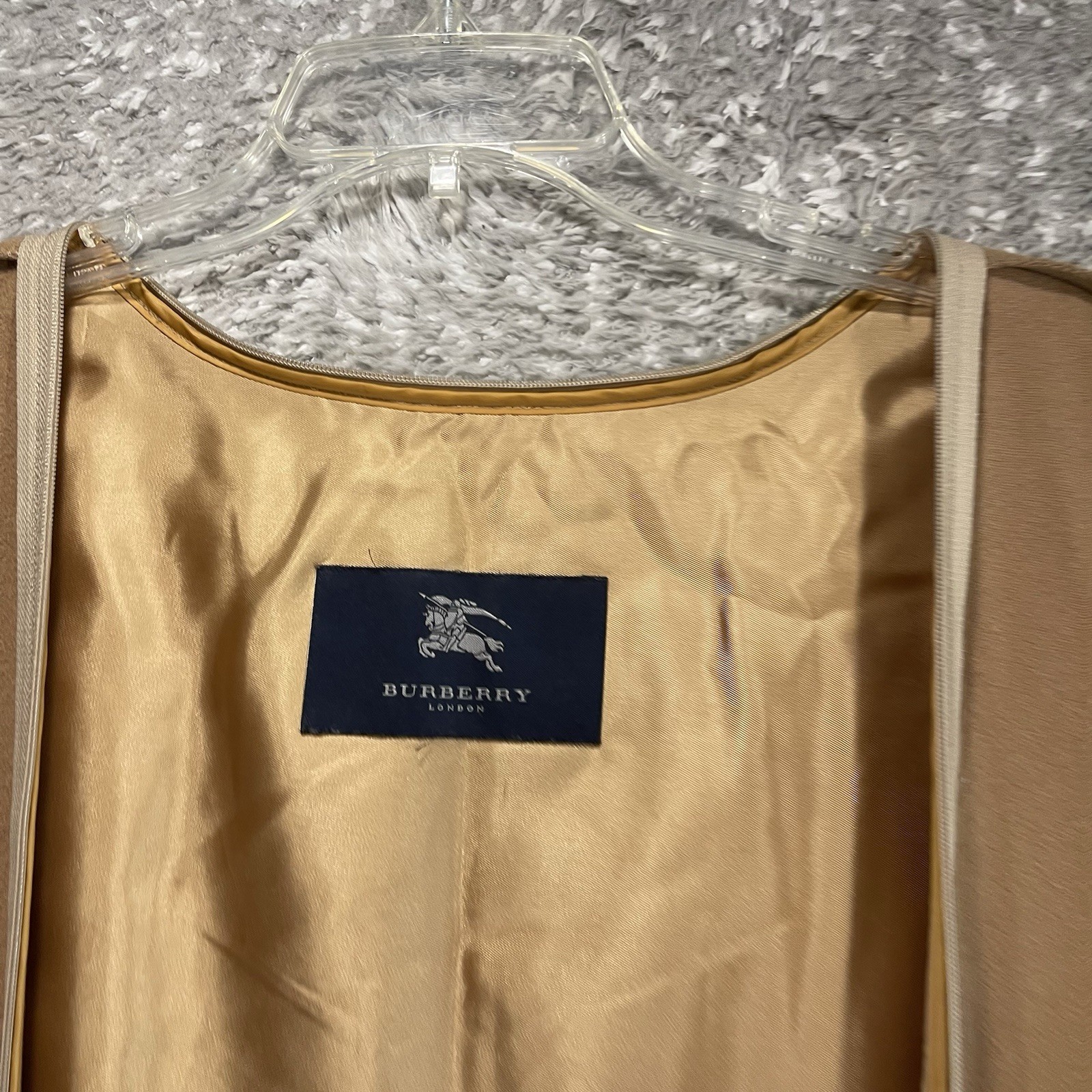 Burberry Wool Trench Coat Liner With Zip For Attachment Wool Camel Hair Brown