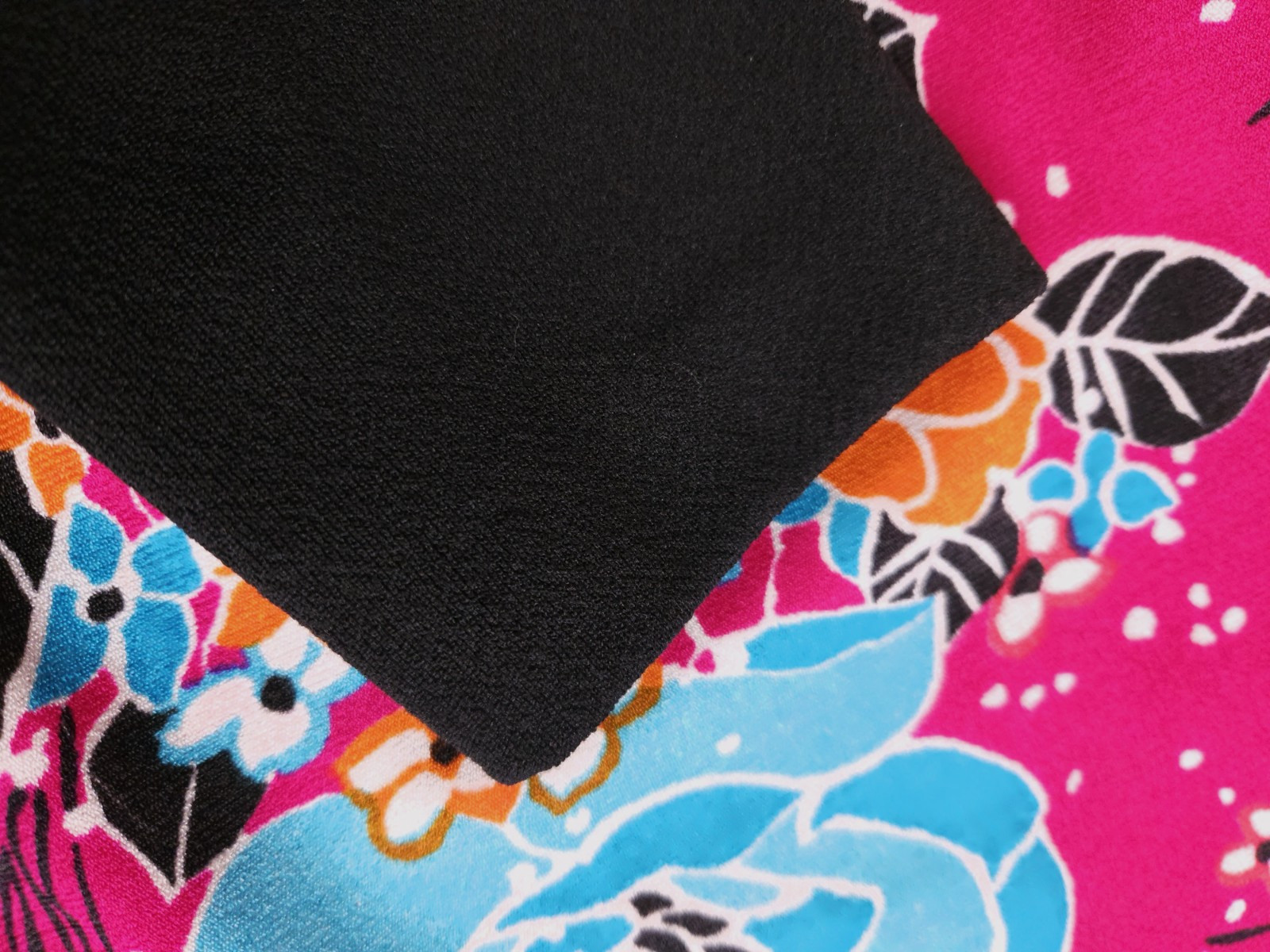 1960s True Vintage Black Pink Vibrant Floral Mod Dress Womens S/M