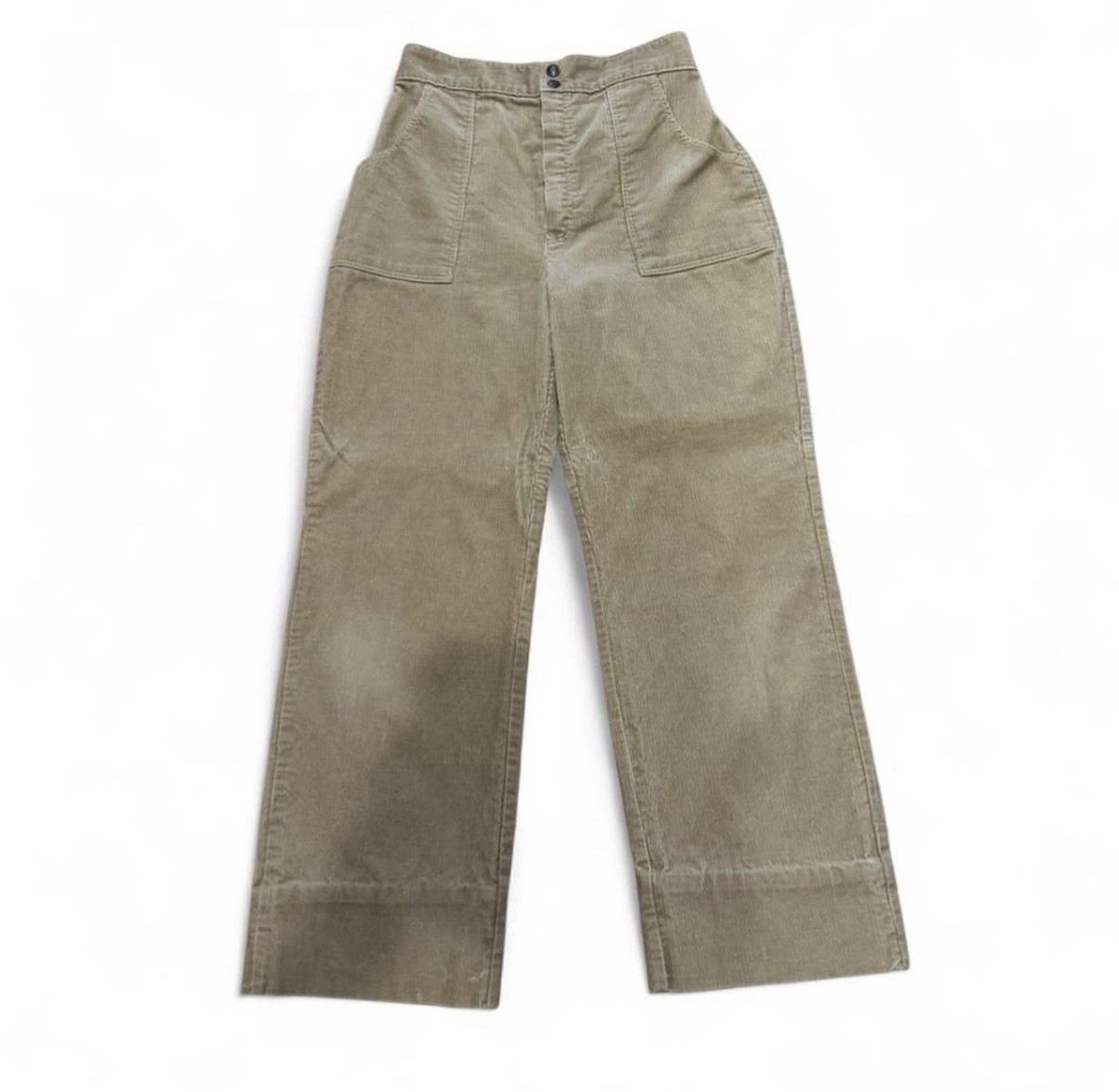 Vintage Sears Corduroy Pants Womens 14 Tan High Rise 70s Workwear Retro