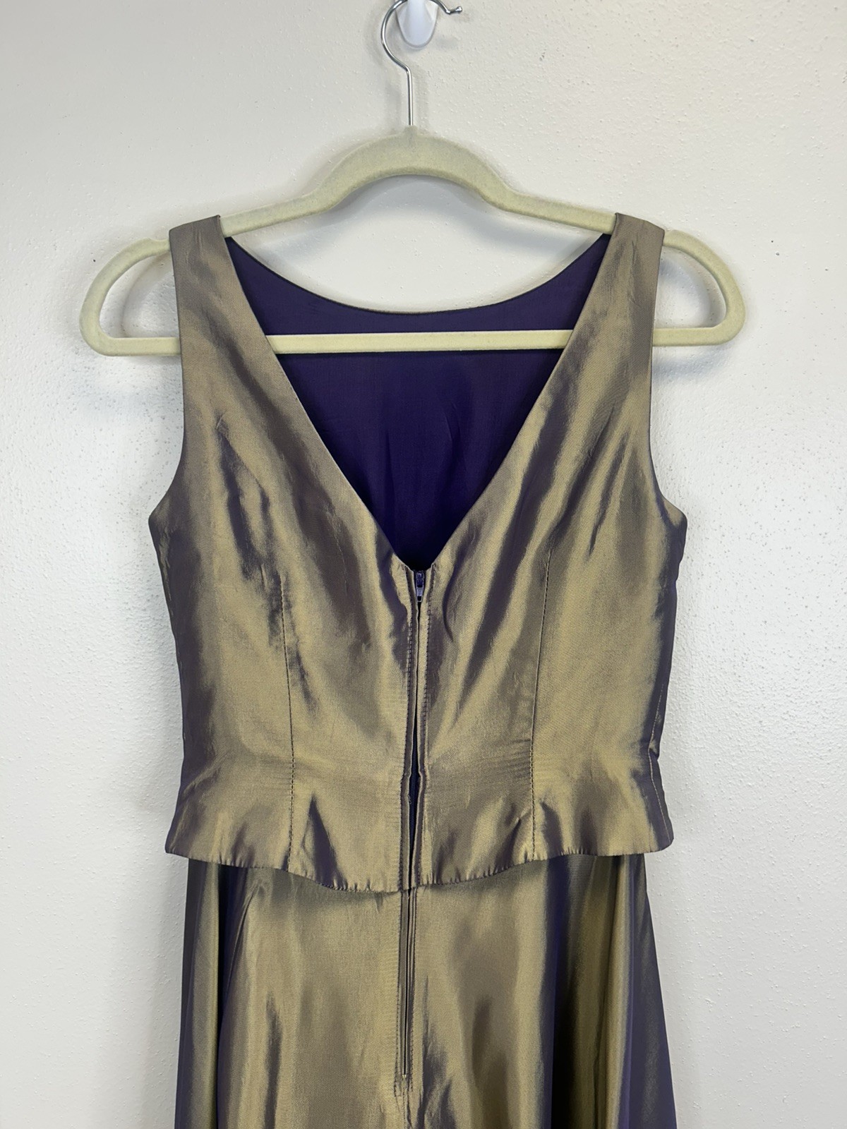 Vintage 90s Y2K iridescent formal dress gold purple renaissance prom wedding