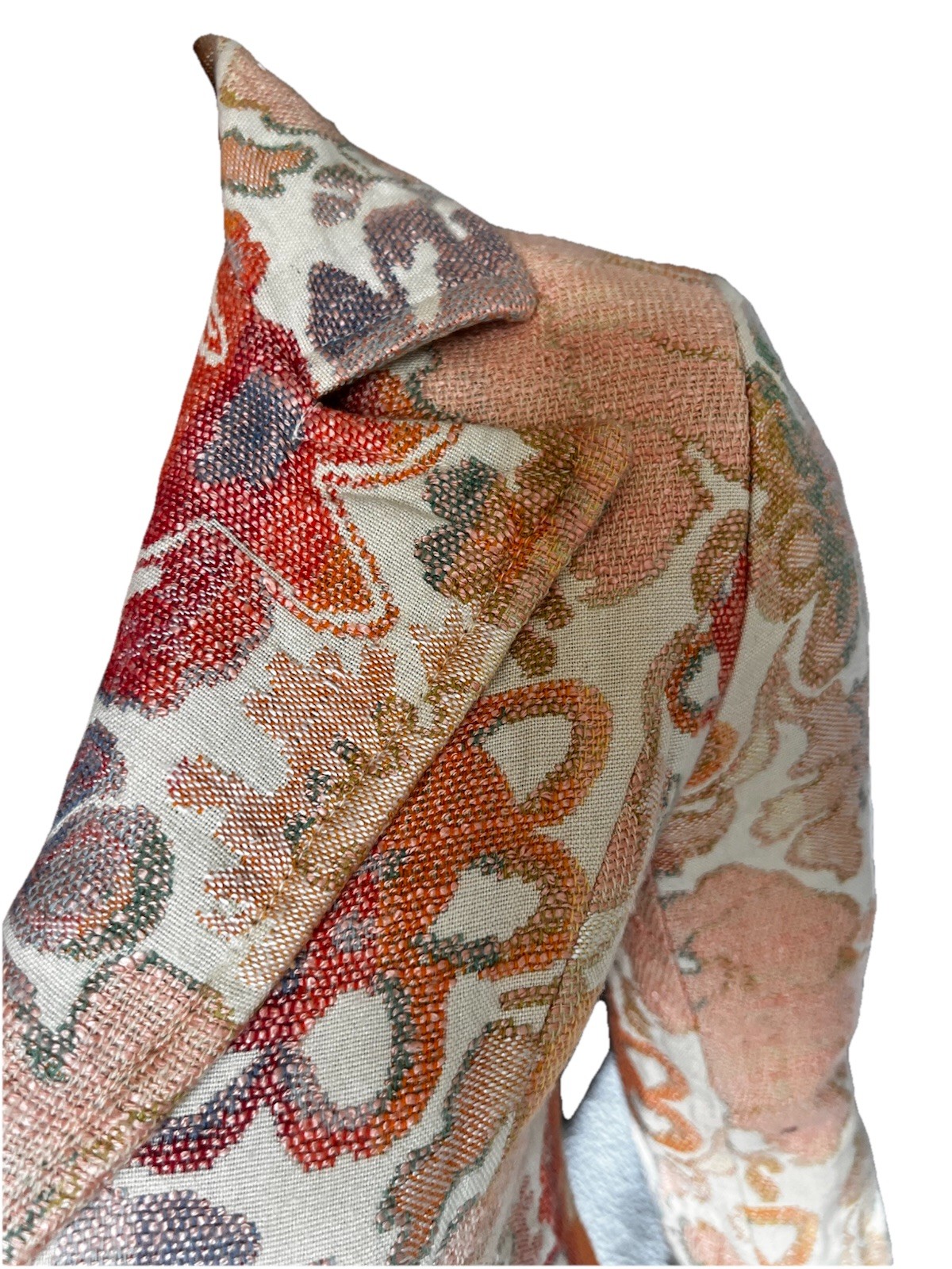 VTG 60s New Issues by Jonathan Logan Floral Tapestry Fitted Blazer Size Small