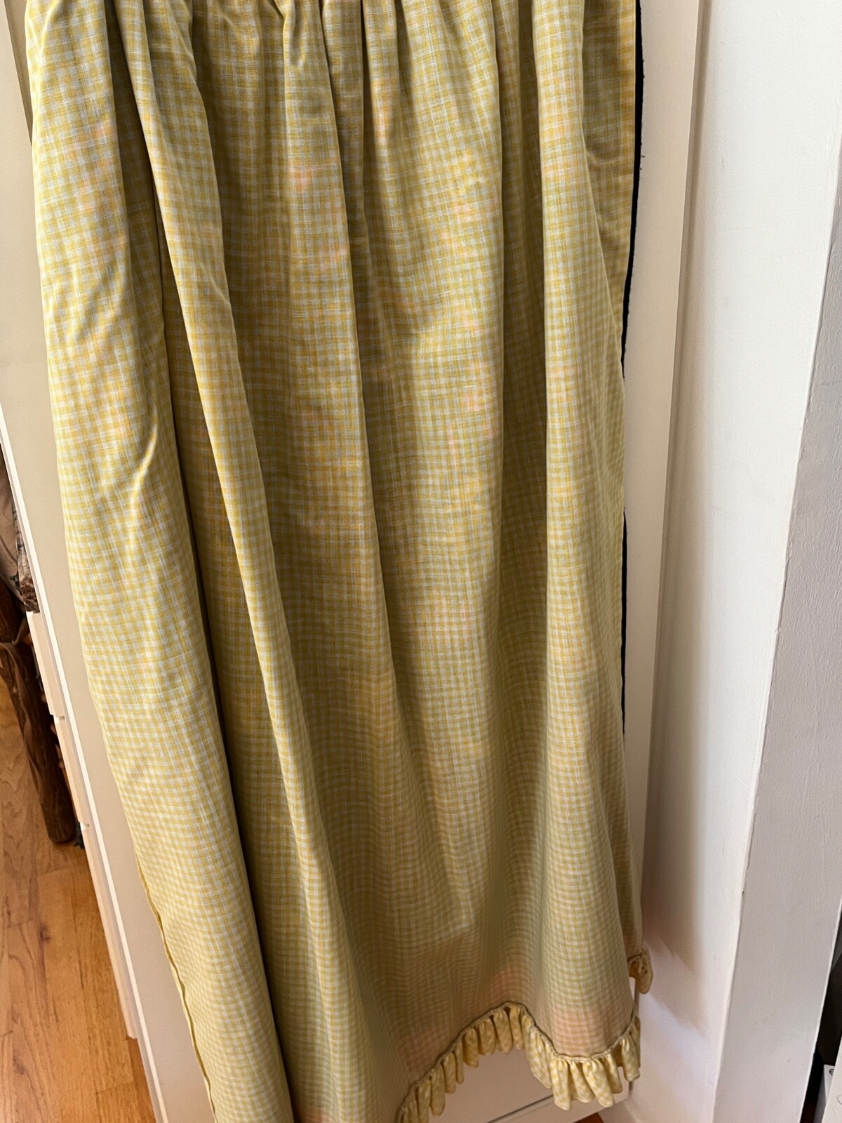 Vintage c. 1970 I. Magnin Floral Ethnic Neon Colors on Black Long Wrap Skirt