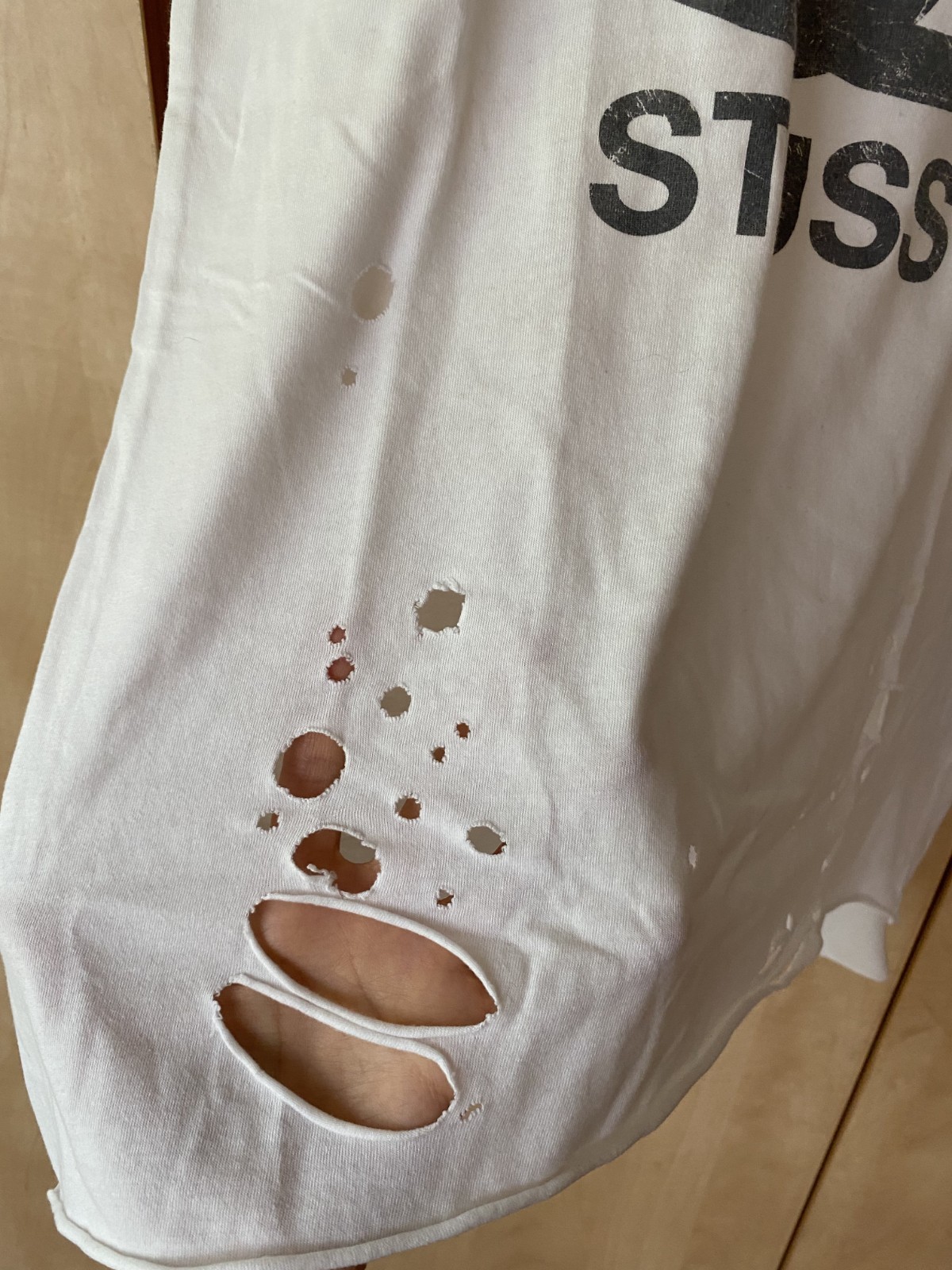 Vintage Stussy Women’s Distressed T-Shirt – Made in USA – Y2K , size M