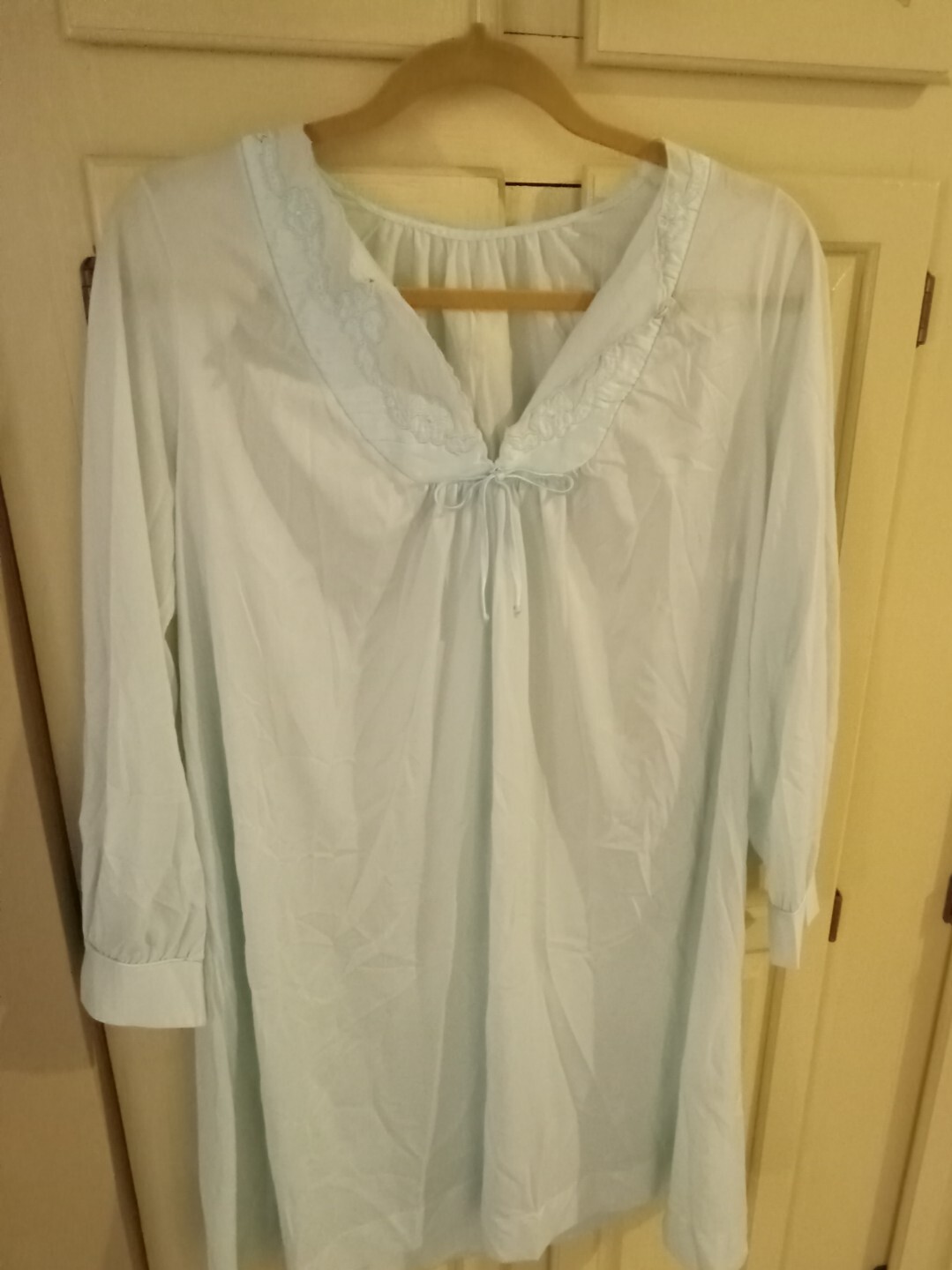 Vintage Lingerie Gaymode Blue Waltz Nightgown JC Penney Embroidery M L 44