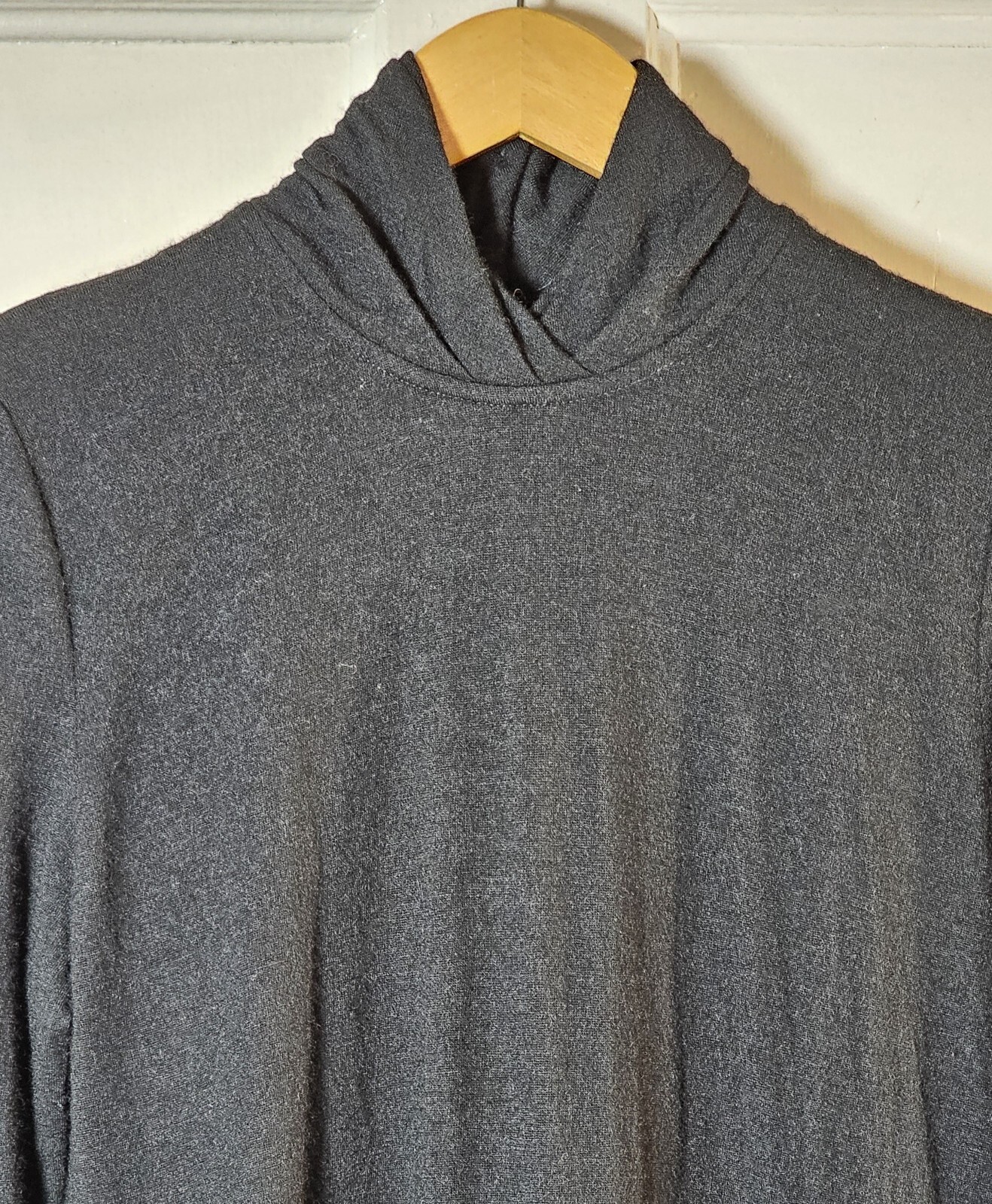 Vtg 80’s The Kollection Petites Dress Women Sz 12P Black Wool L/S Tiered Ruffles