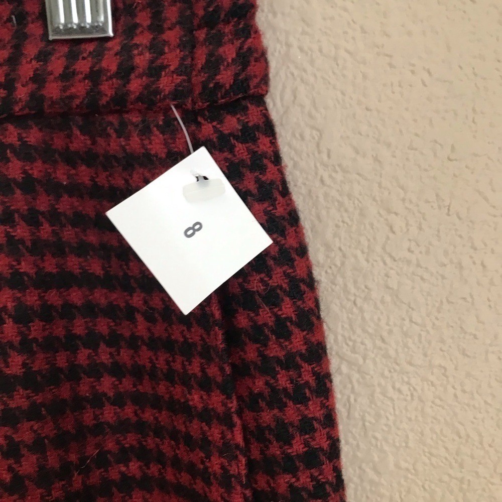 Vintage 80s Nordstrom Wool Houndstooth Pencil Skirt 8 (Runs Small) Dark Academia