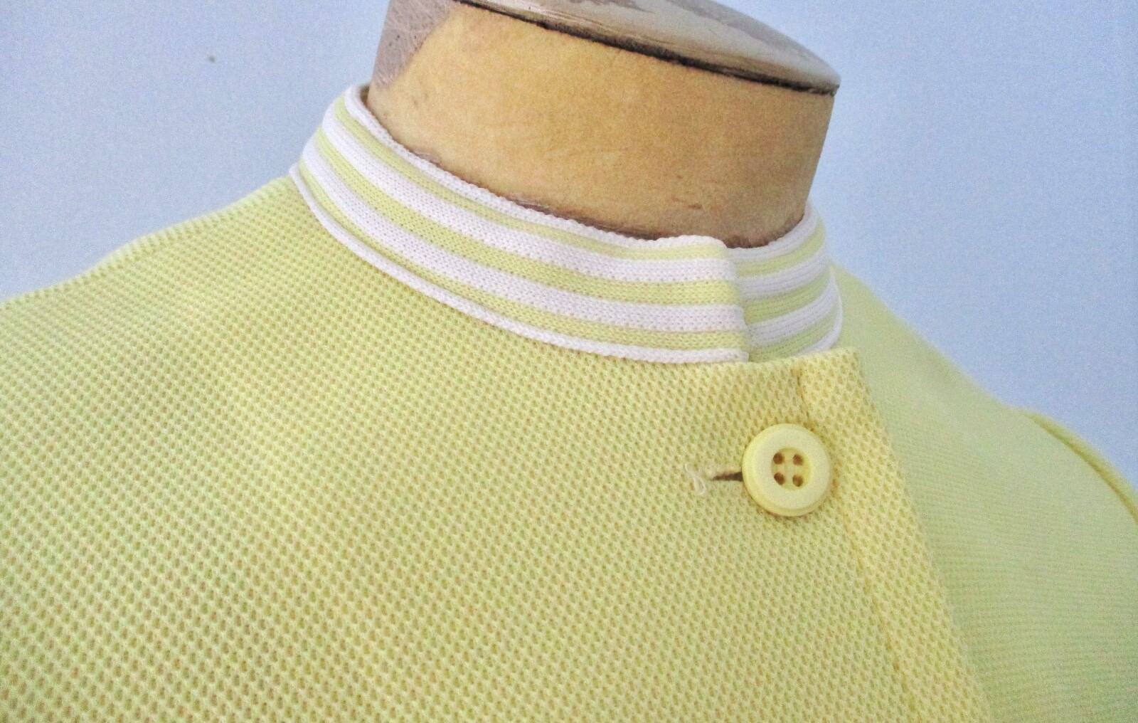 Vtg 70s Leslie Fay Yellow 2-Pc Fit Flare Ringer Dress Jacket Secretary Suit S/M