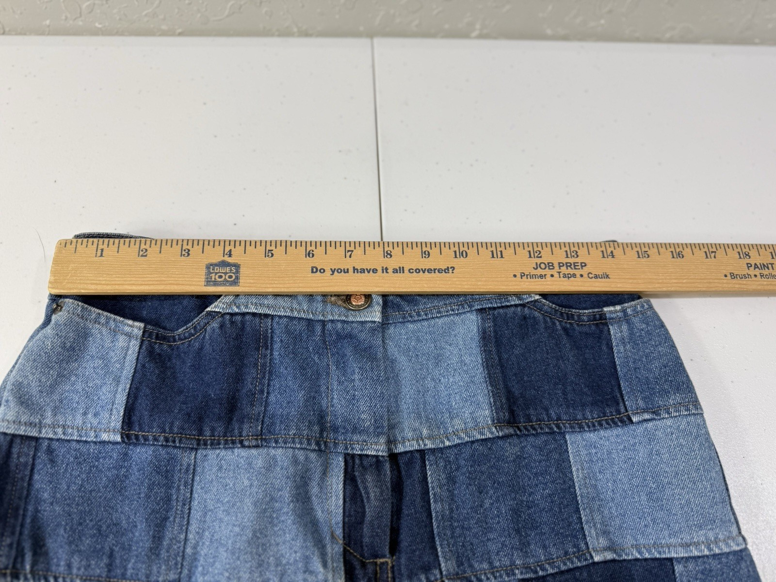 Vintage Y2K QPD PATCHWORK DENIM Maxi/Midi Jean Skirt Women’s Size 4 – 29″ W