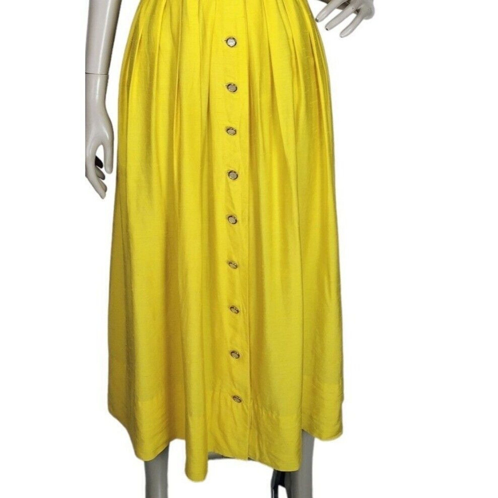 Vintage 50s 60s McMullen Yellow Sleeveless Button-Down Maxi Sun Dress