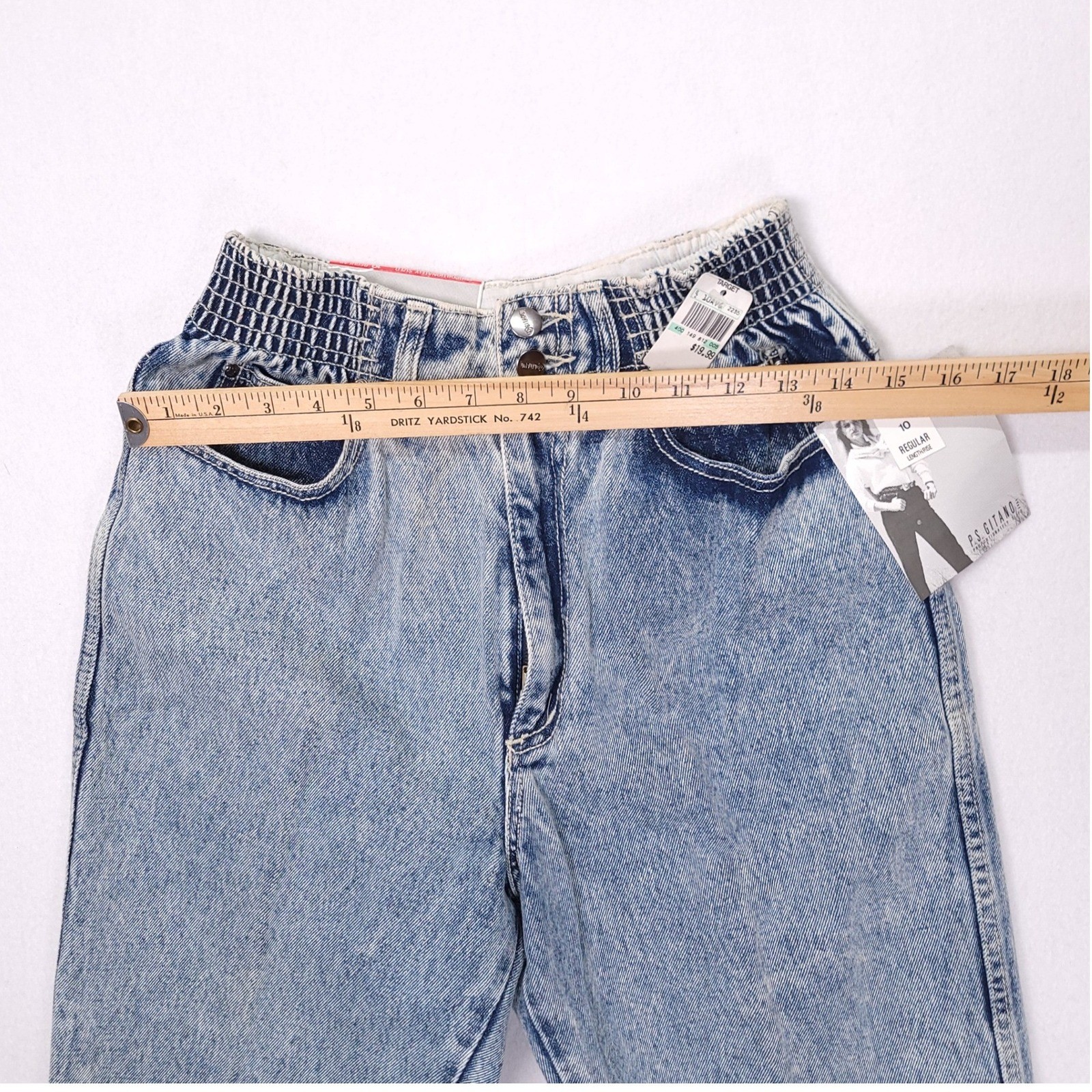 Vintage PS Gitano High Waisted Acid Wash Tapered Mom Jeans NWT Size 10 Regular