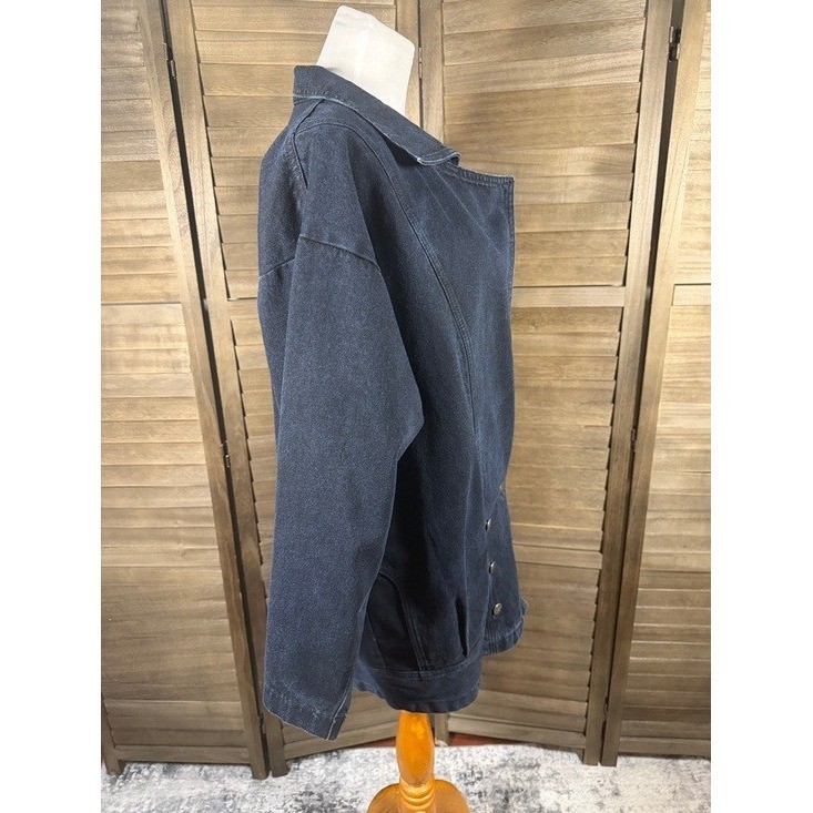 Rocky Mountain Clothing Co Womens Vintage Black Denim Jacket Oversized USA Med