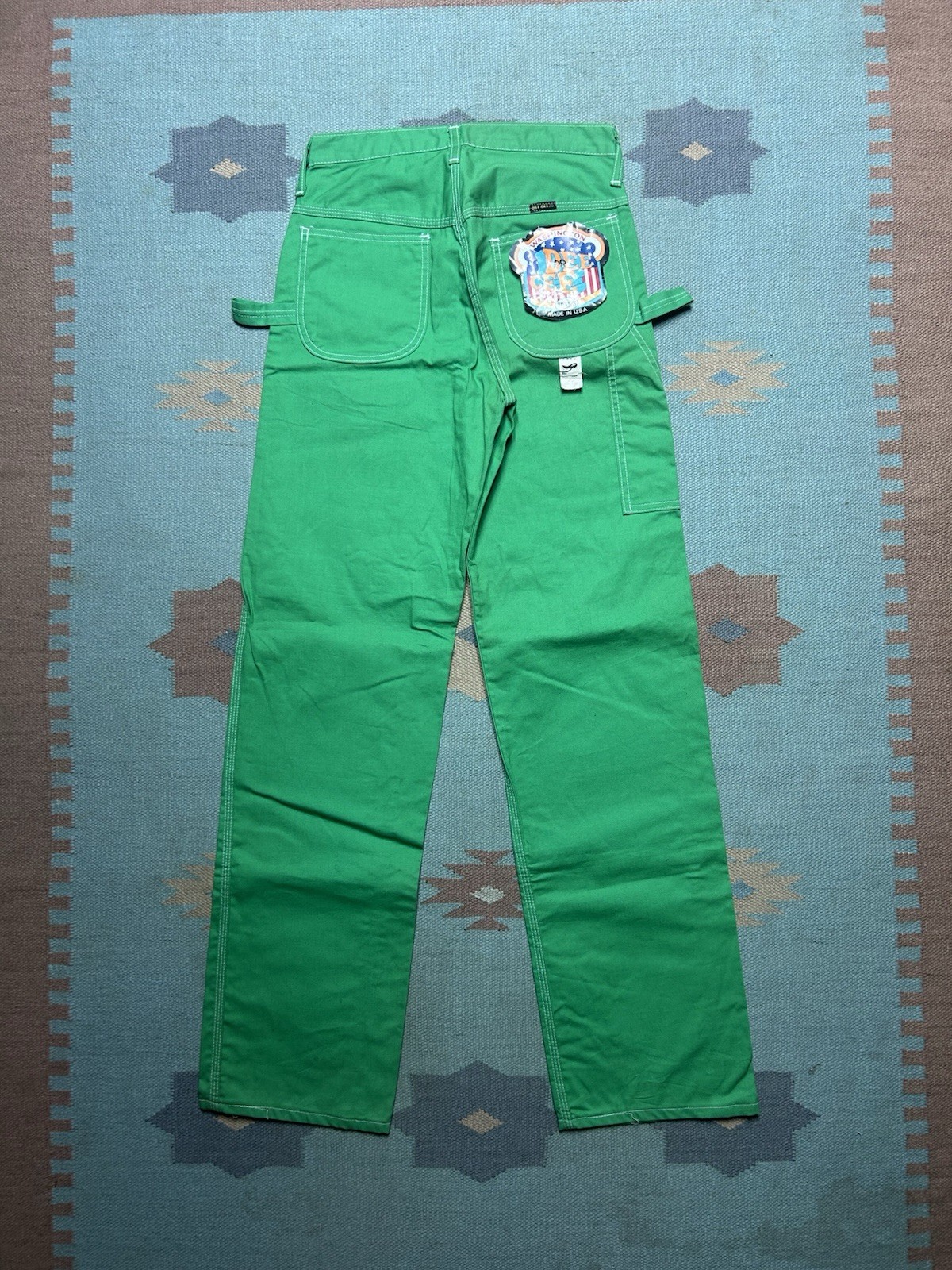 NEW Vintage 70s Dee Cee carpenter pants jeans green DEADSTOCK NWT 29×34 RARE