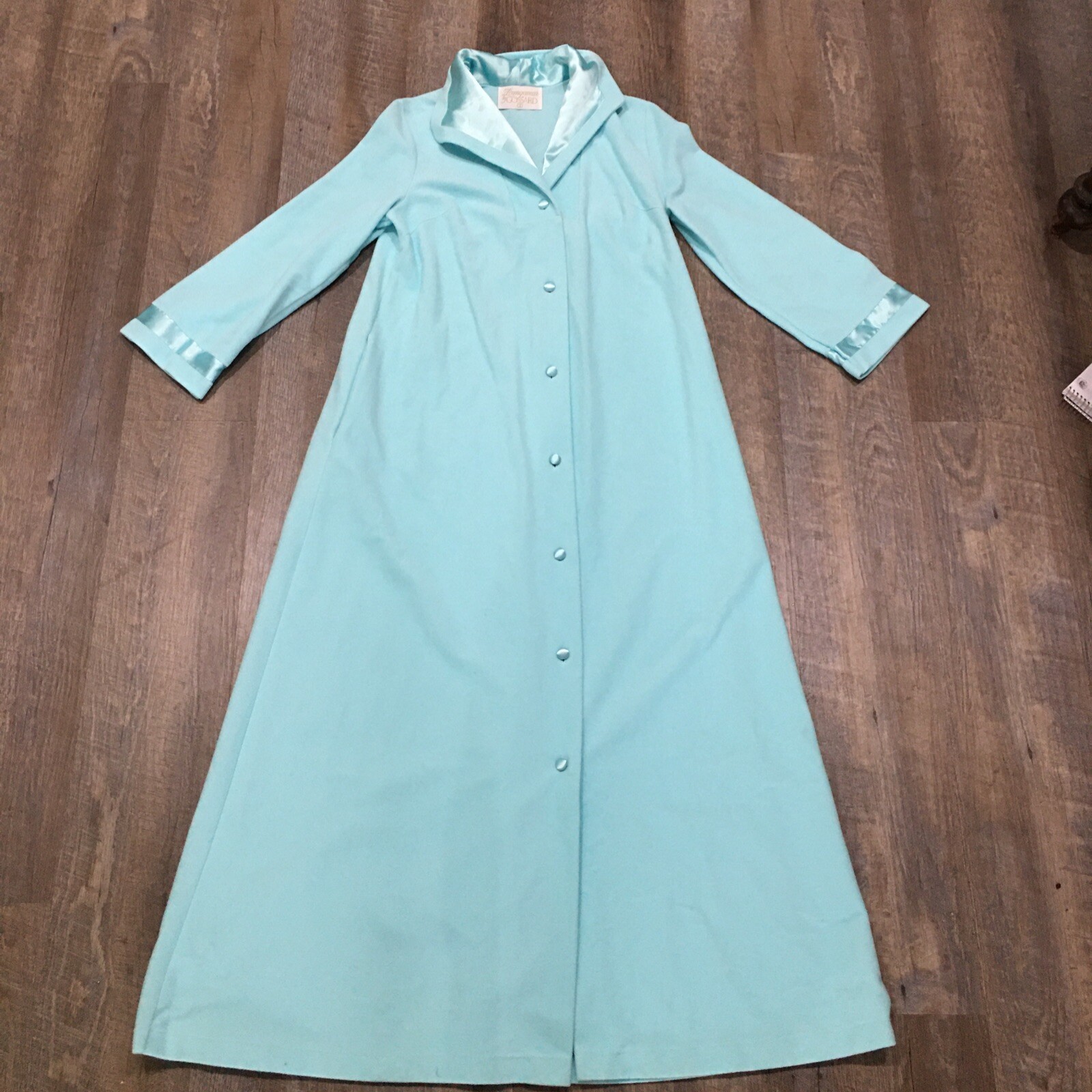 Vtg Loungewear Gossard Teal Soft Lounge Robe Small