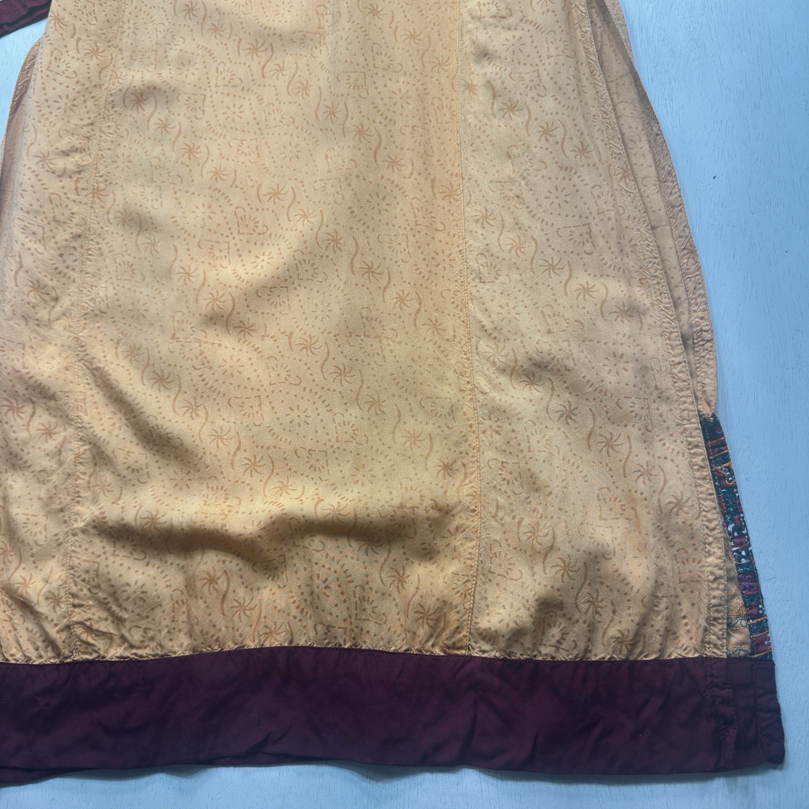 Sha Posh Long Dress Floral Embroidered Side Slit Grannycore Medium