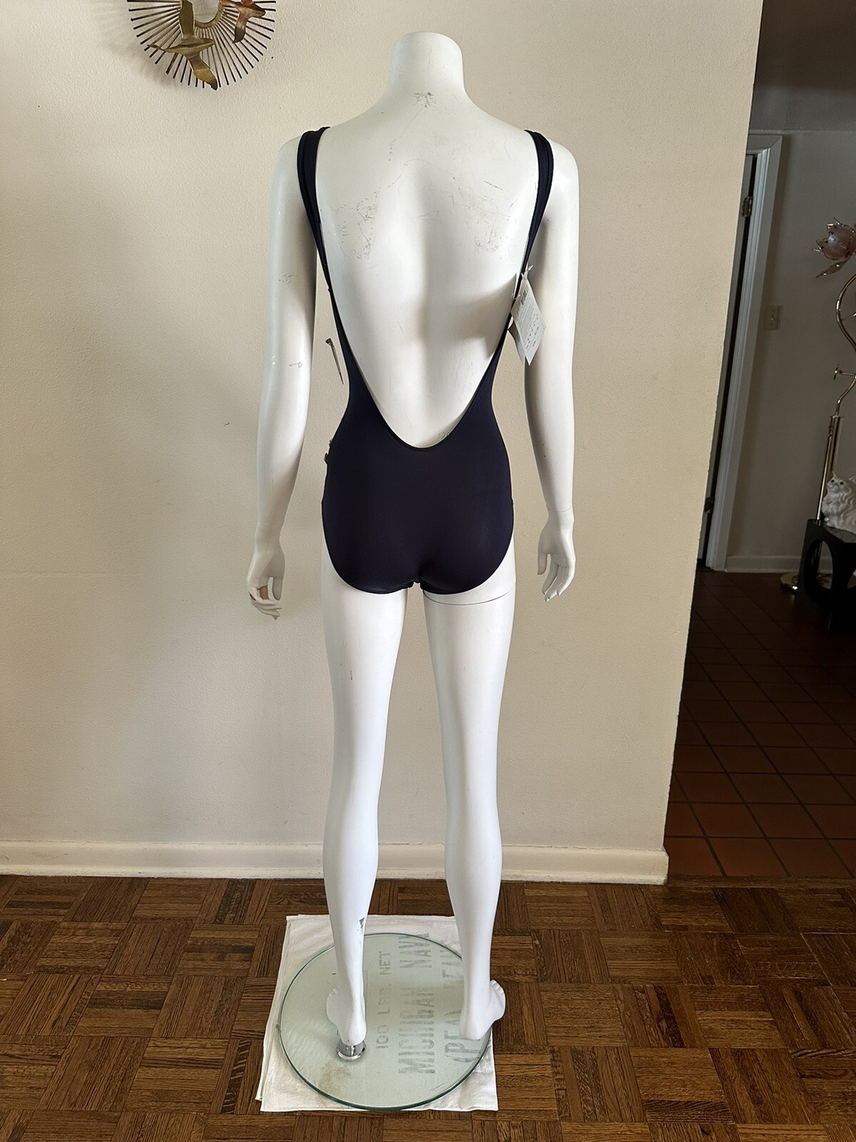 1990s Gottex One Piece Swimsuit Lycra Sensations Floral Buttons Resort 6 80s VTG