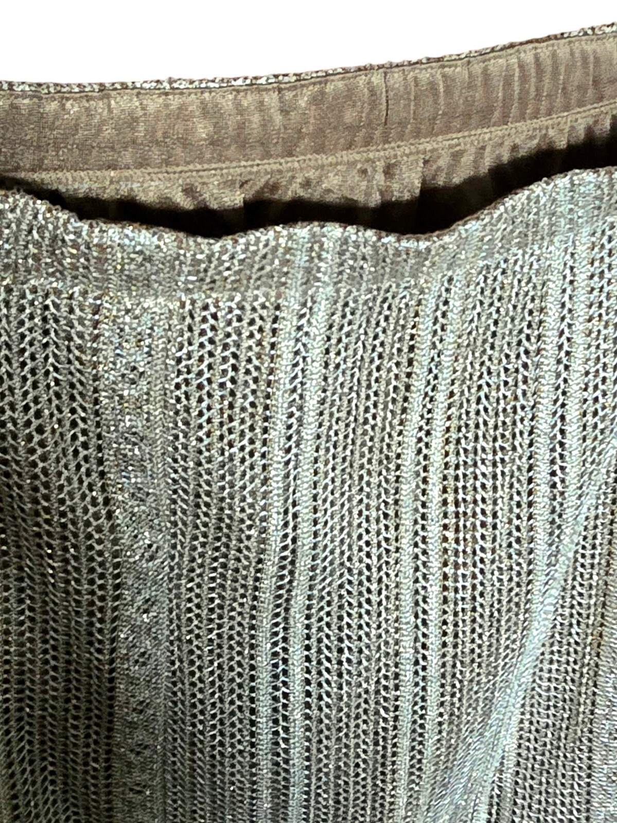 New Vintage Damianou Golden Knit 3 PC Set Skirt Jacket Top S Deco Look