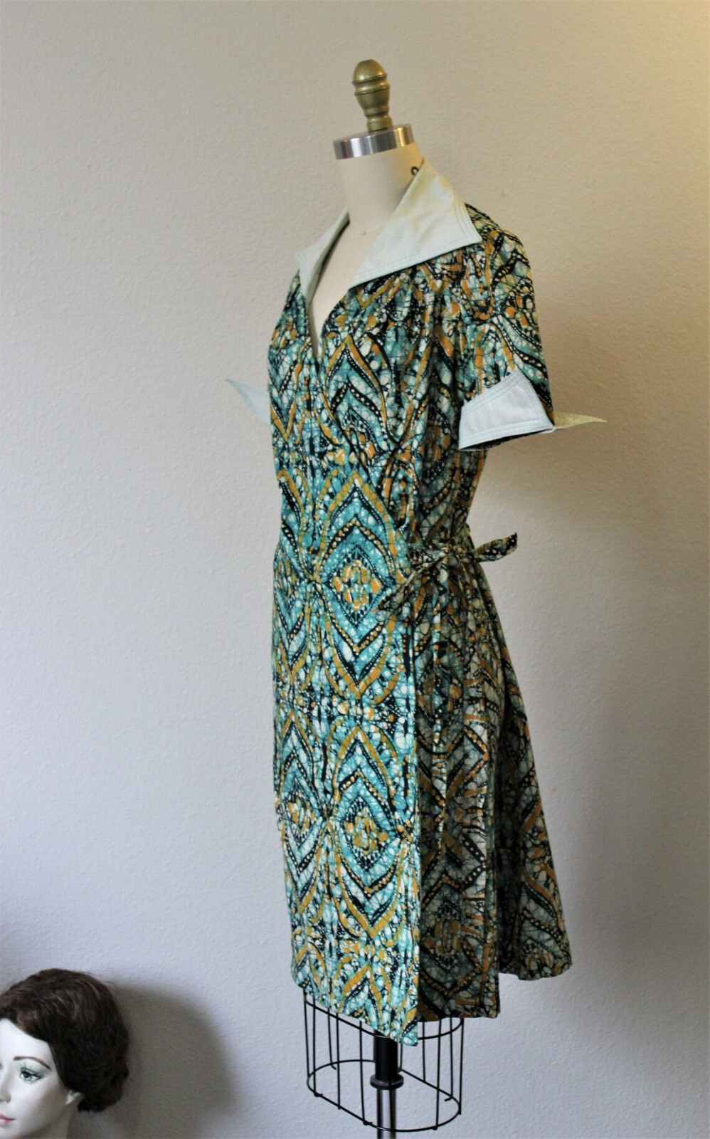 VTG 40s 50s NOS Mother and daughter Matching Set Wrap Around Cotton Day Dresses