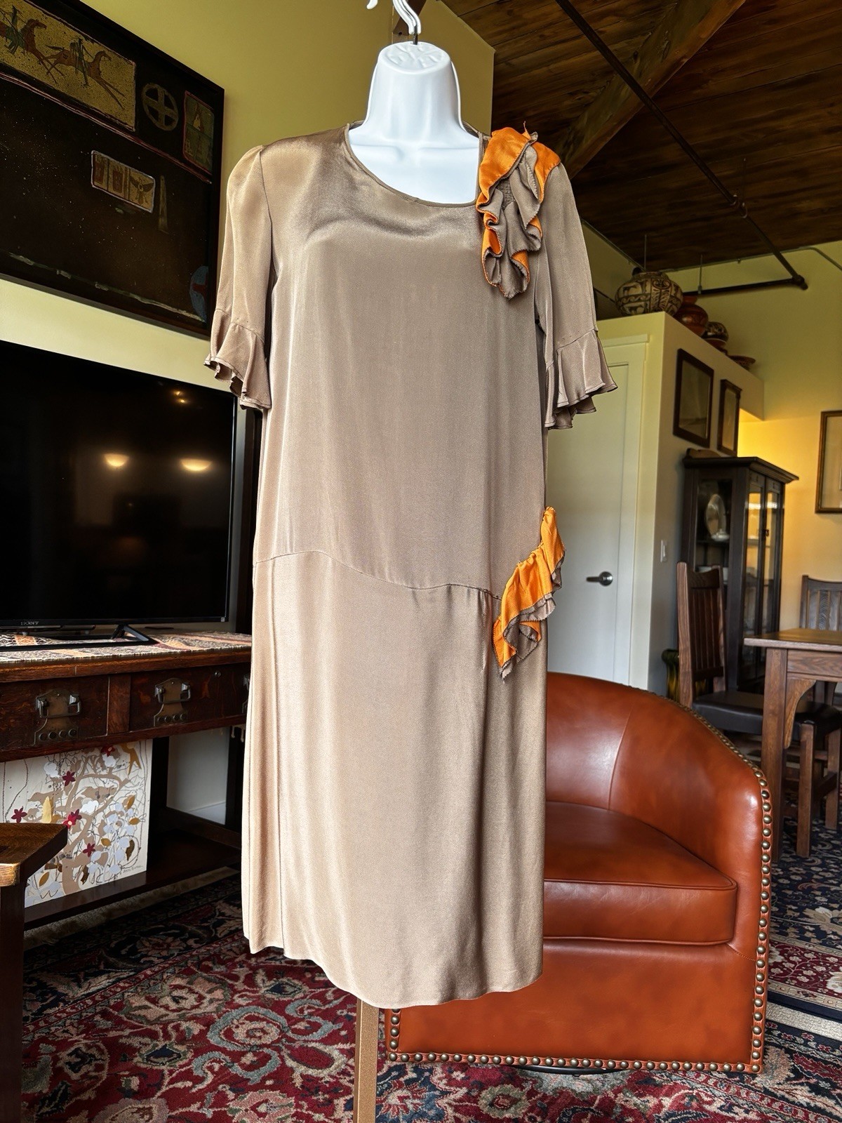 Antique Late 1920’s Early 1930s Vintage Drop Waist Dr