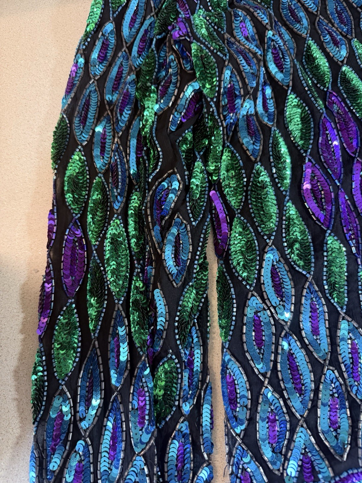 vtg 1980s Laurence Kazar New York sequin and beaded evening cardigan jacket Lg