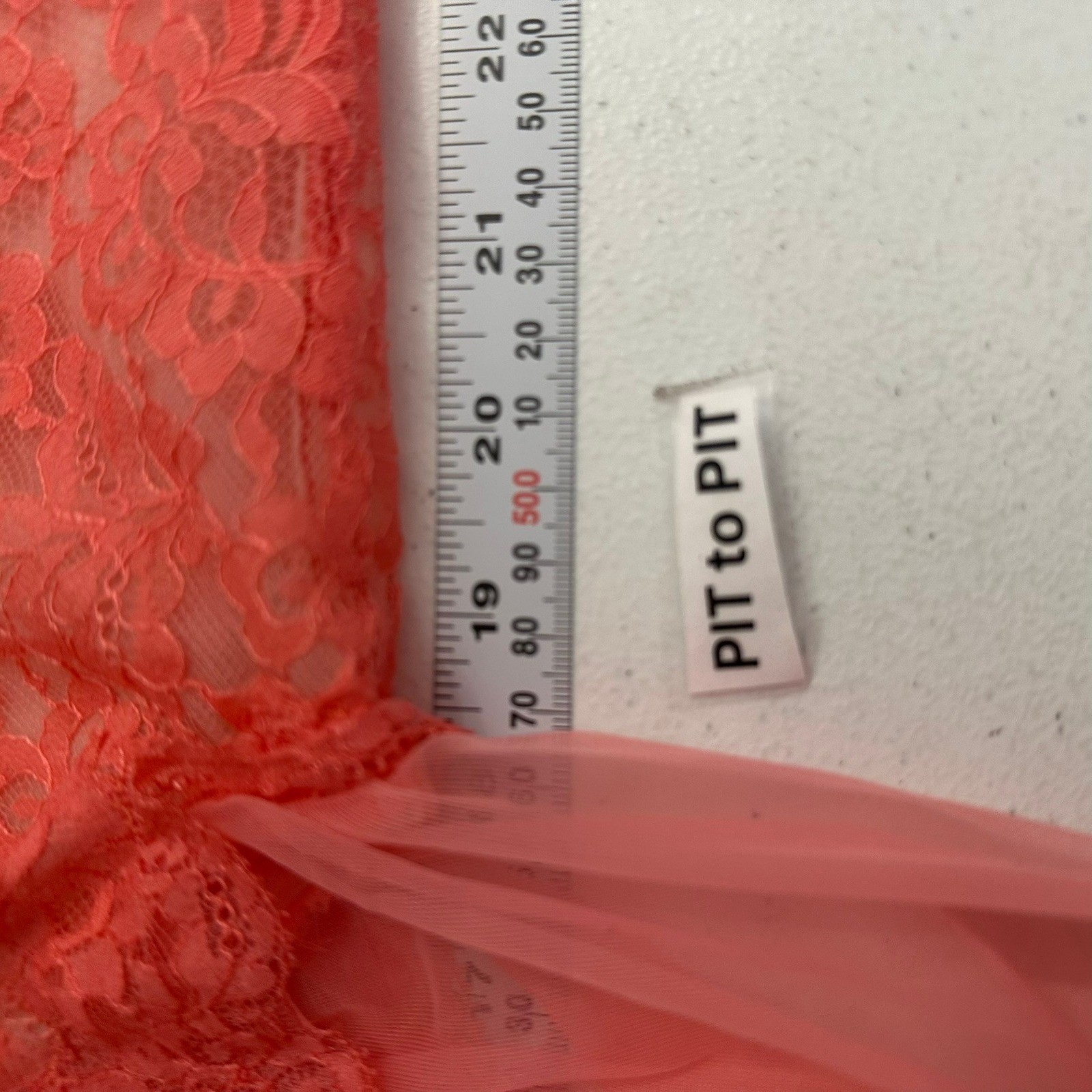 Vintage Womens Coral Lace Sheer Maxi Nightgown Robe Set Romantic Peignoir Size L