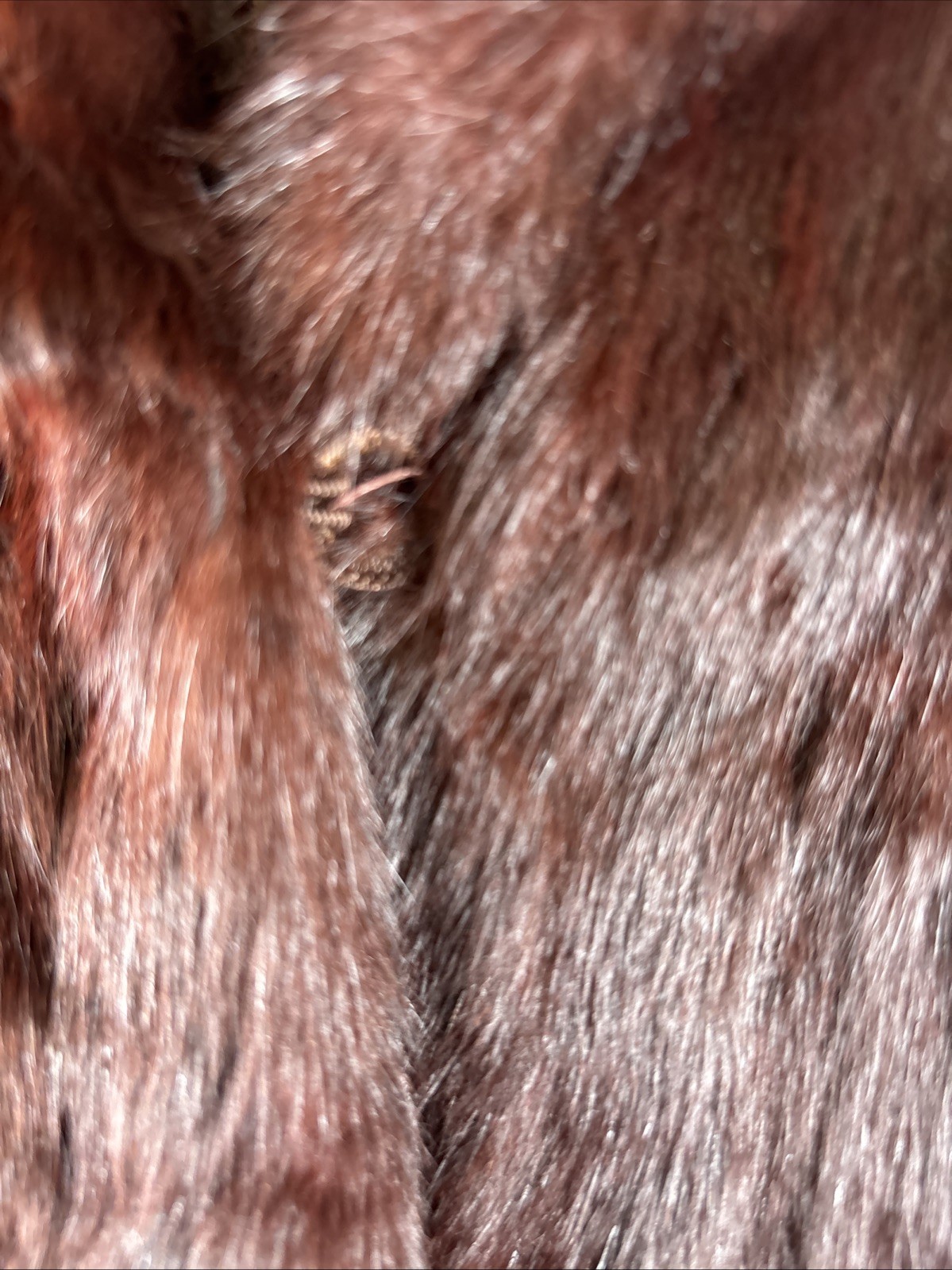 Vintage 1950s Chocolate Brown Mink Fur Jacket 3/4 Sleeve Hook Closures Monogram