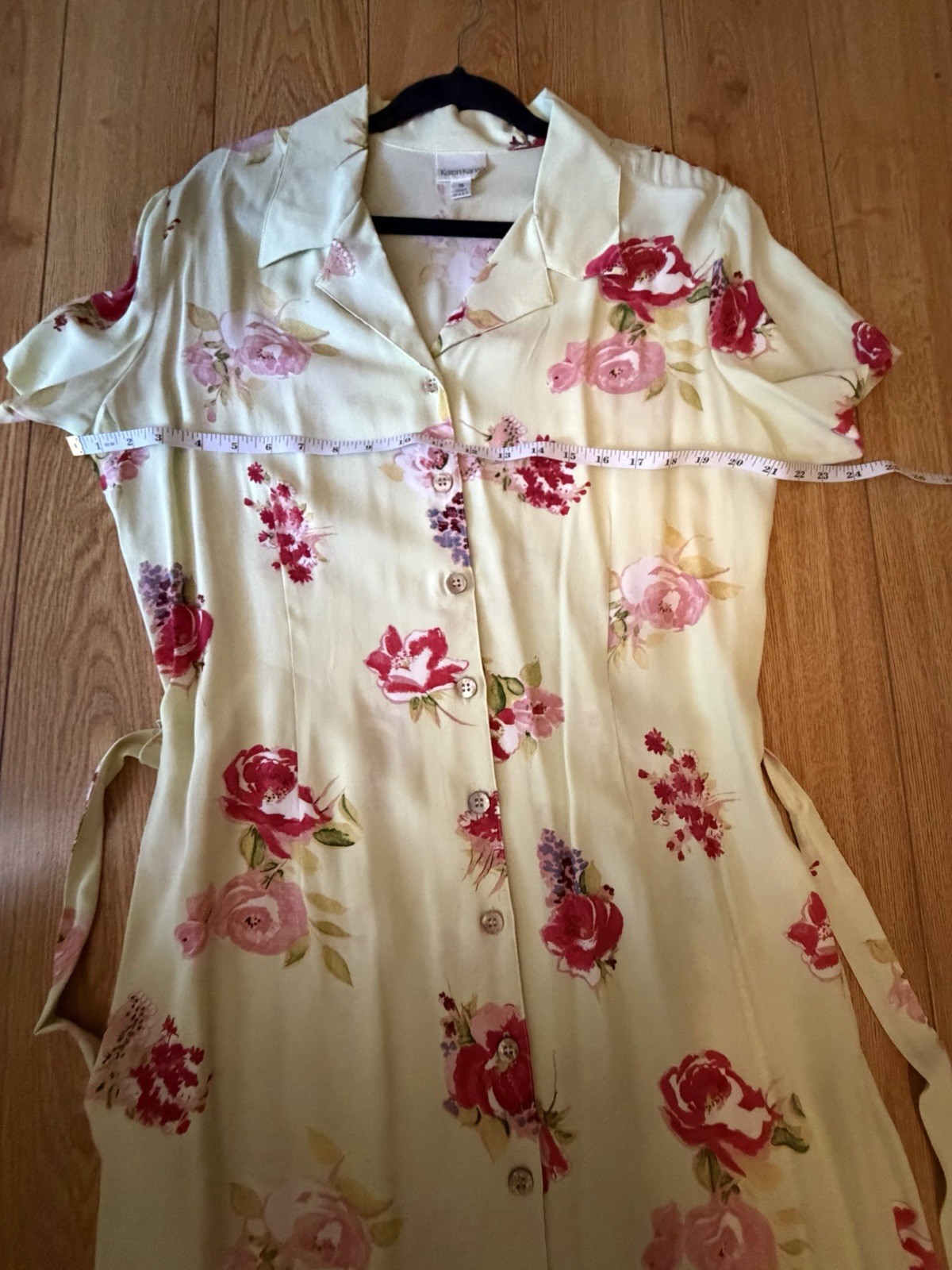 Vintage 90s Karen Kane Floral Maxi Shirt Dress – NWOT Modern 8/10 (Tag 16)