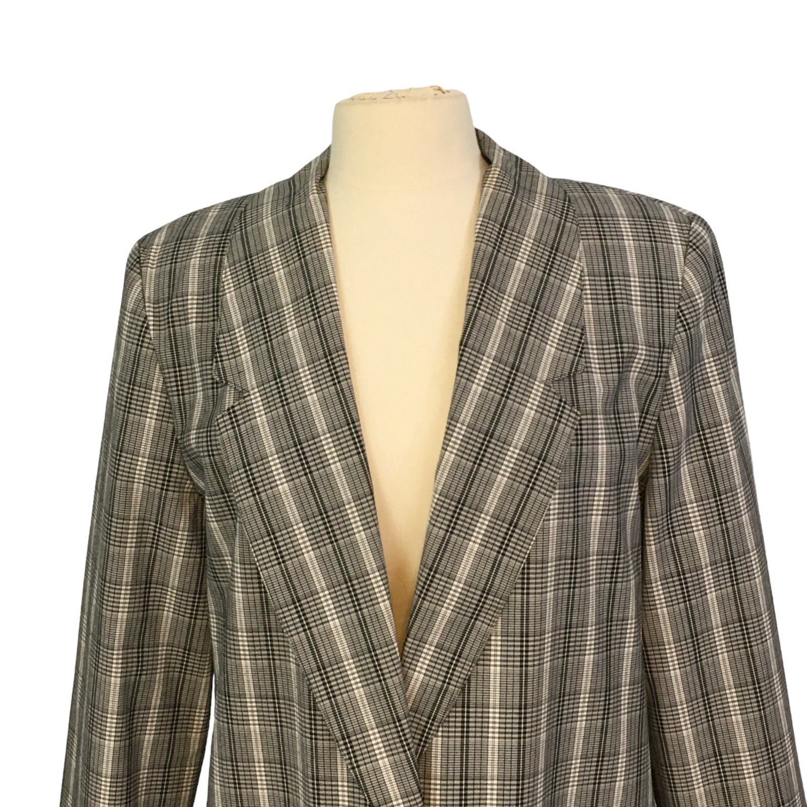 Counterparts Counterparts Vintage Womens Black White Plaid Oversized Blazer 12