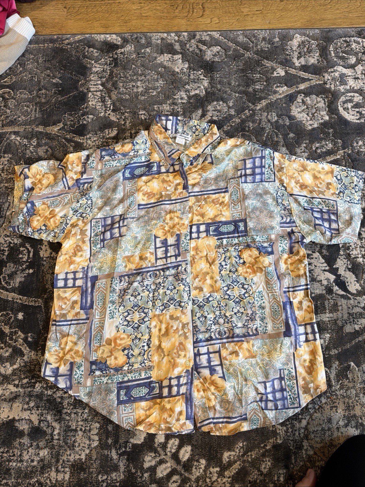 Jeri Marque Button Down Short Sleeve Shirt Size 2X Womens Multicolor