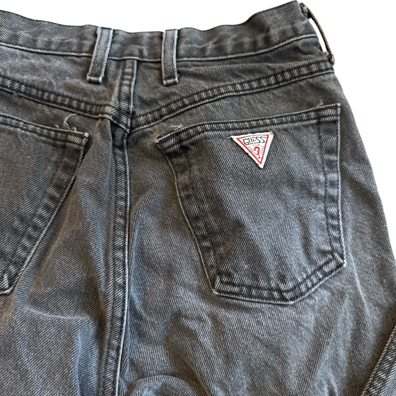 Vtg Woman’s 1990s GUESS JEANS, Size 30, Blk, Tapered Leg, Zip Ankle, Style 39015