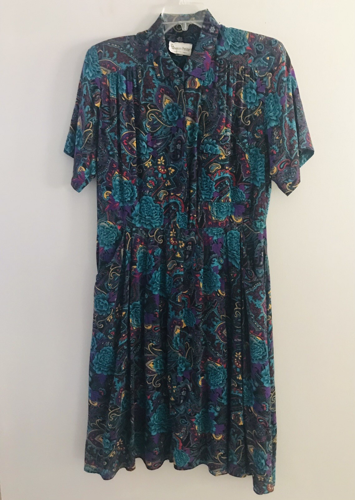 Vintage Damon Petite ILGWU Union 70s 80s Women’s Modest Dress Size Large 10