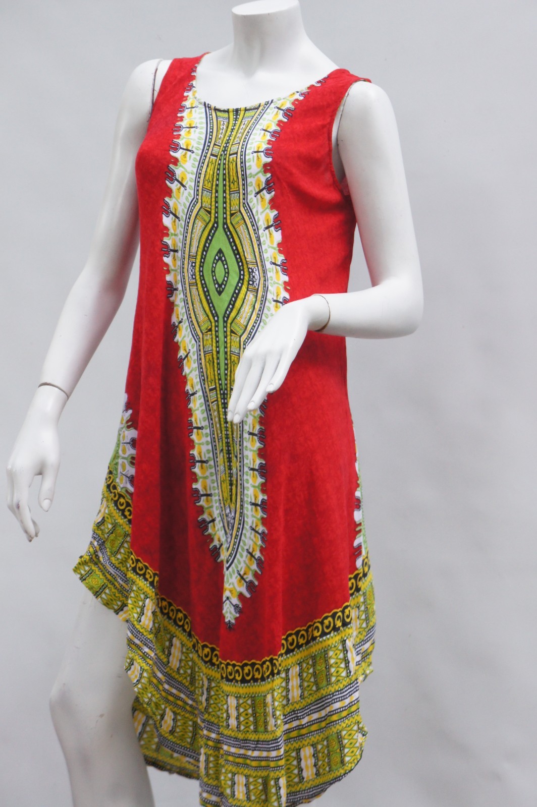 Vintage Indian Rayon Dress Boho Hippie Patio Dress