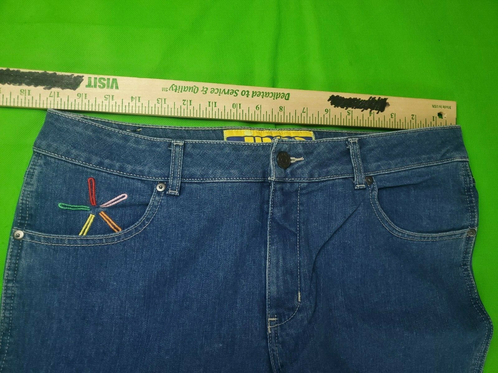 Vintage 90s Jnco Chimes women’s bellbottom blue jeans size 17 34W 31L